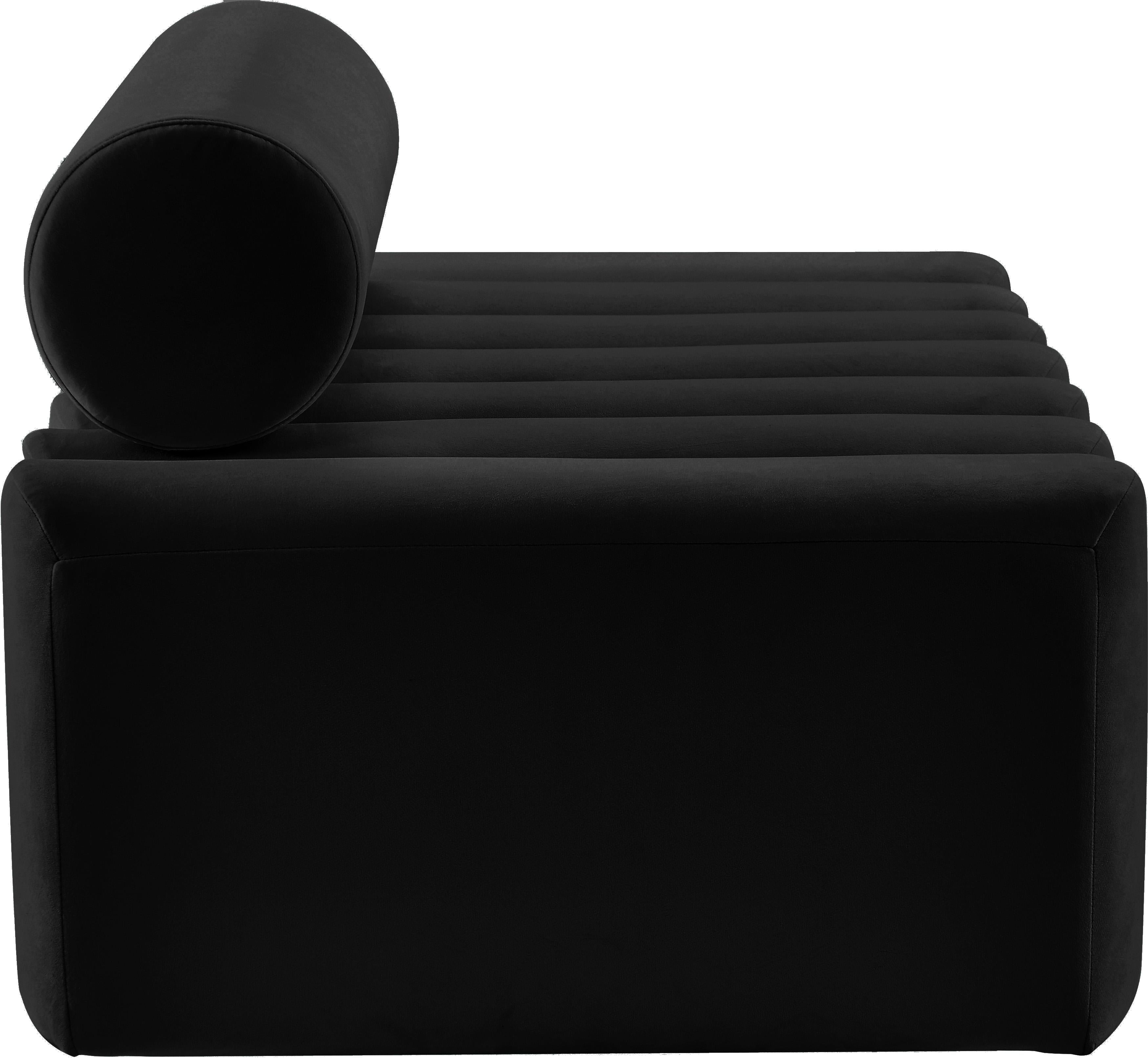 Melody Black Velvet Loveseat - Luxury Home Furniture (MI)