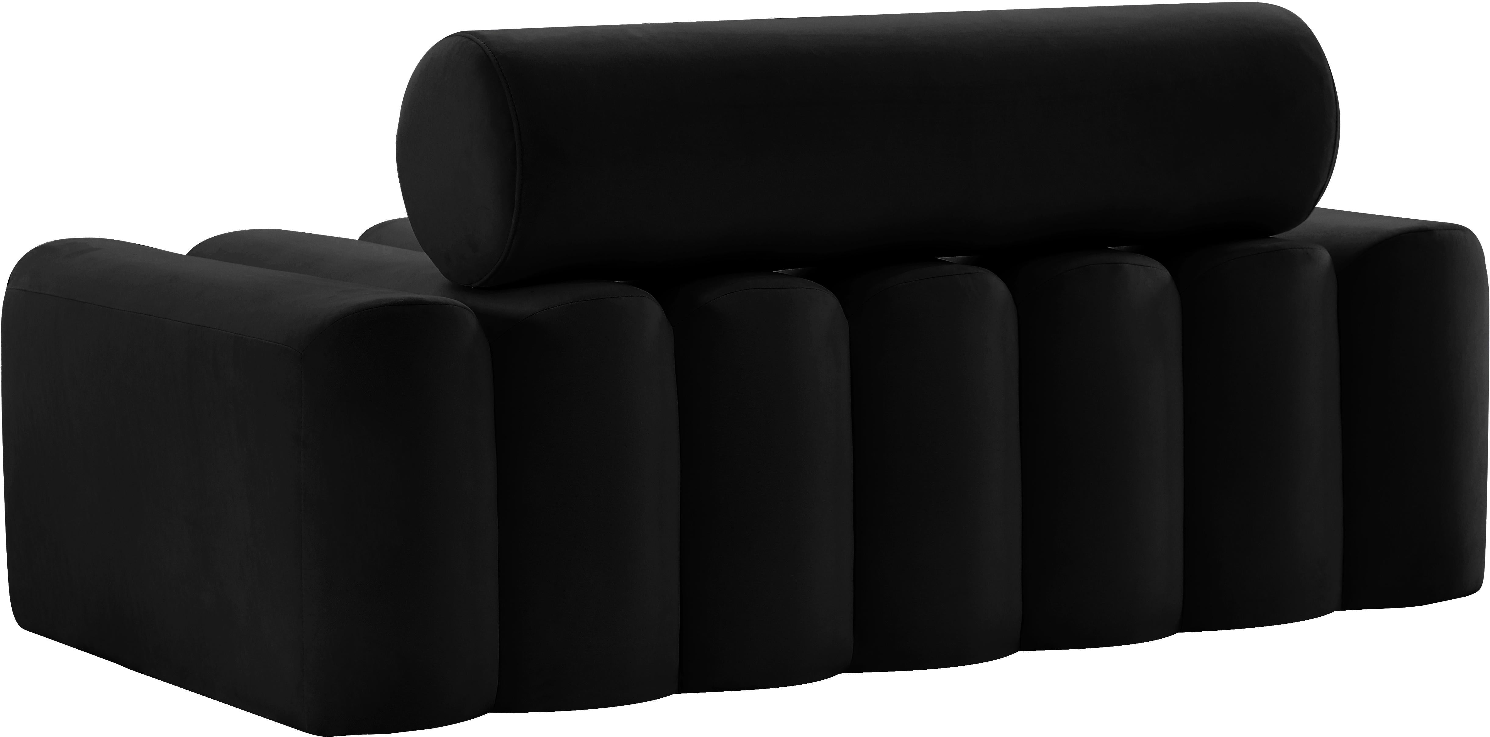 Melody Black Velvet Loveseat - Luxury Home Furniture (MI)