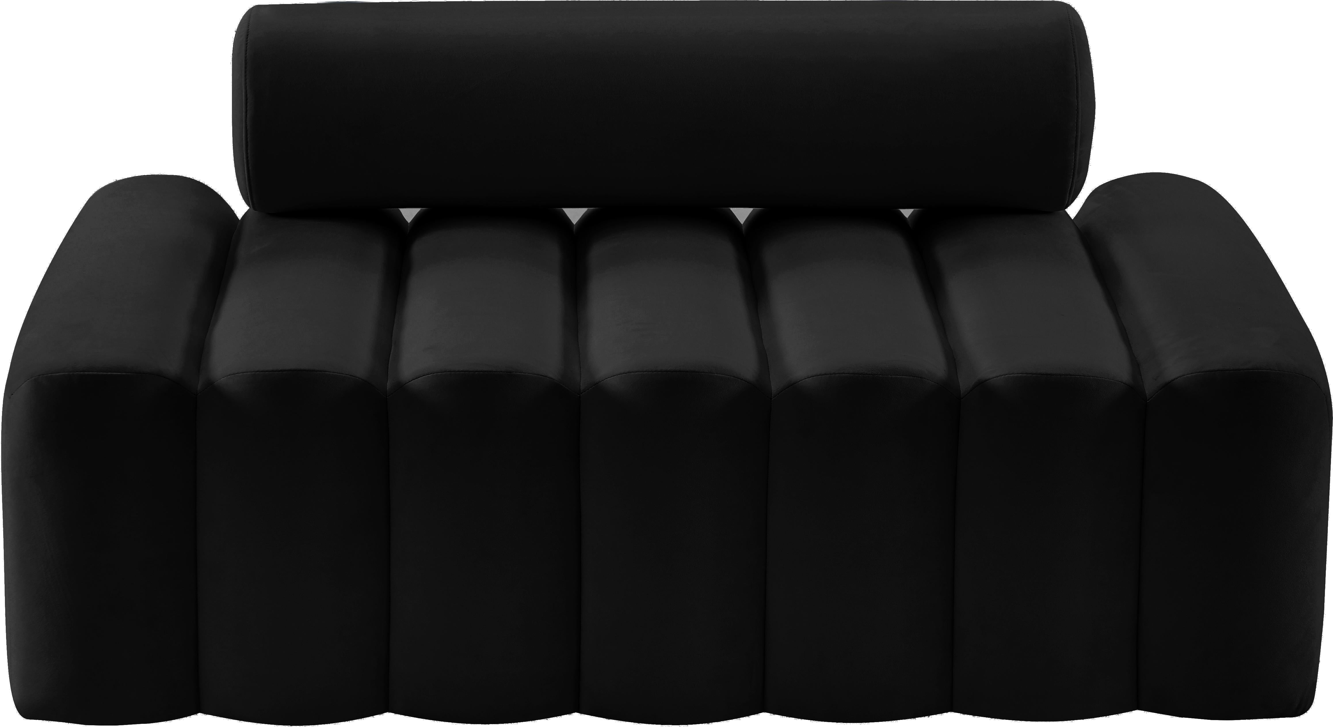 Melody Black Velvet Loveseat - Luxury Home Furniture (MI)