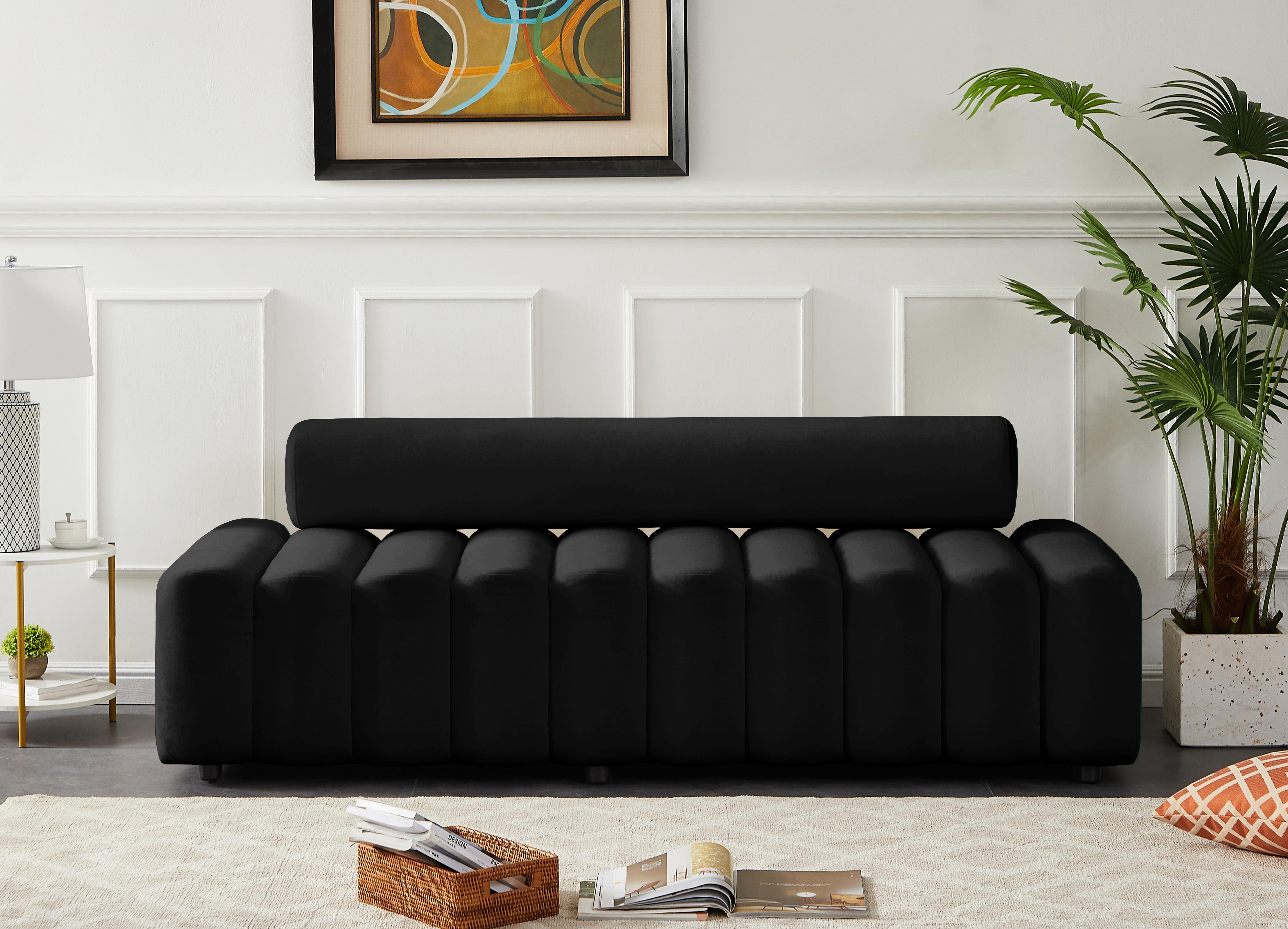 Melody Black Velvet Sofa - Luxury Home Furniture (MI)