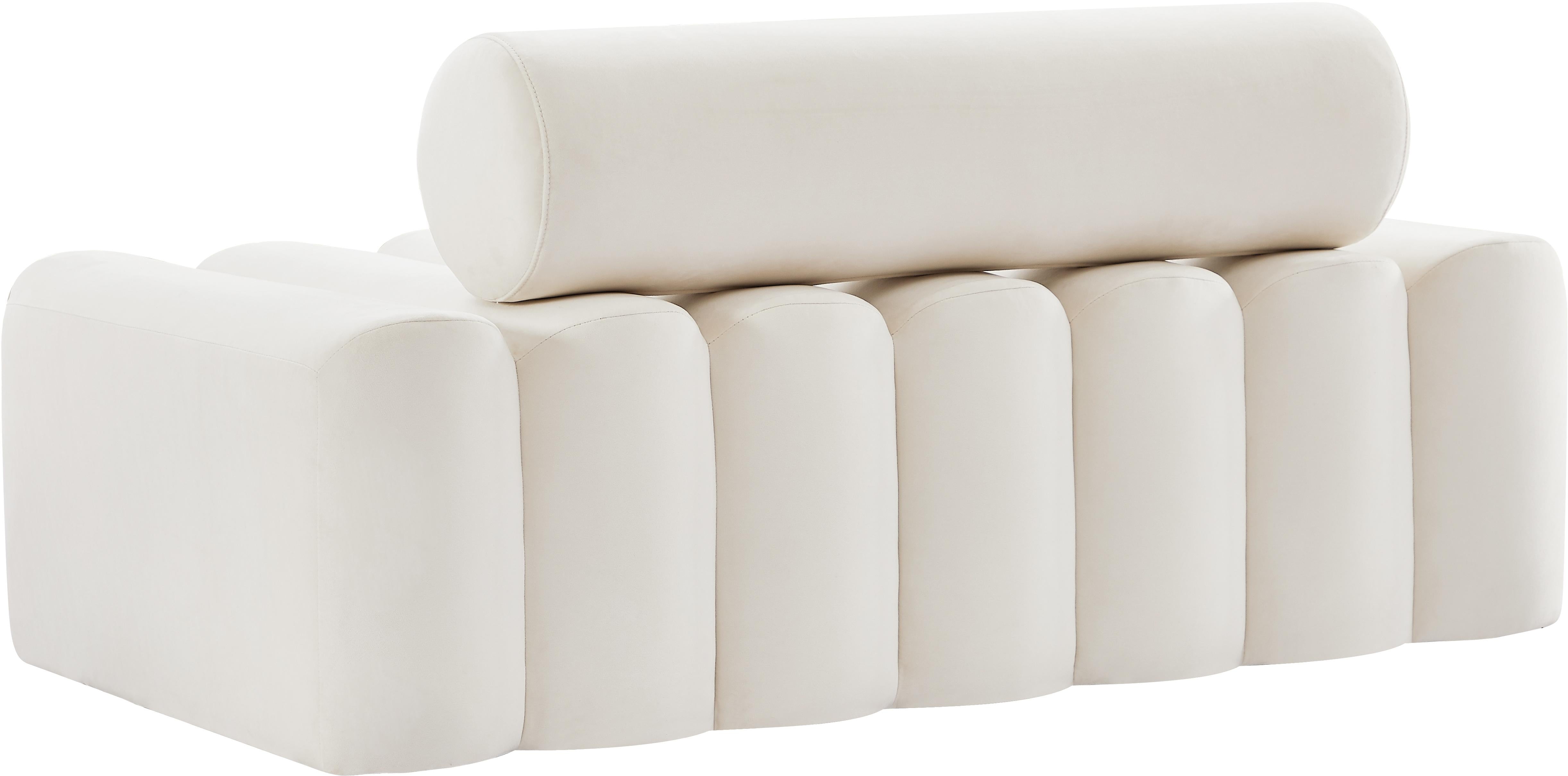 Melody Cream Velvet Loveseat - Luxury Home Furniture (MI)