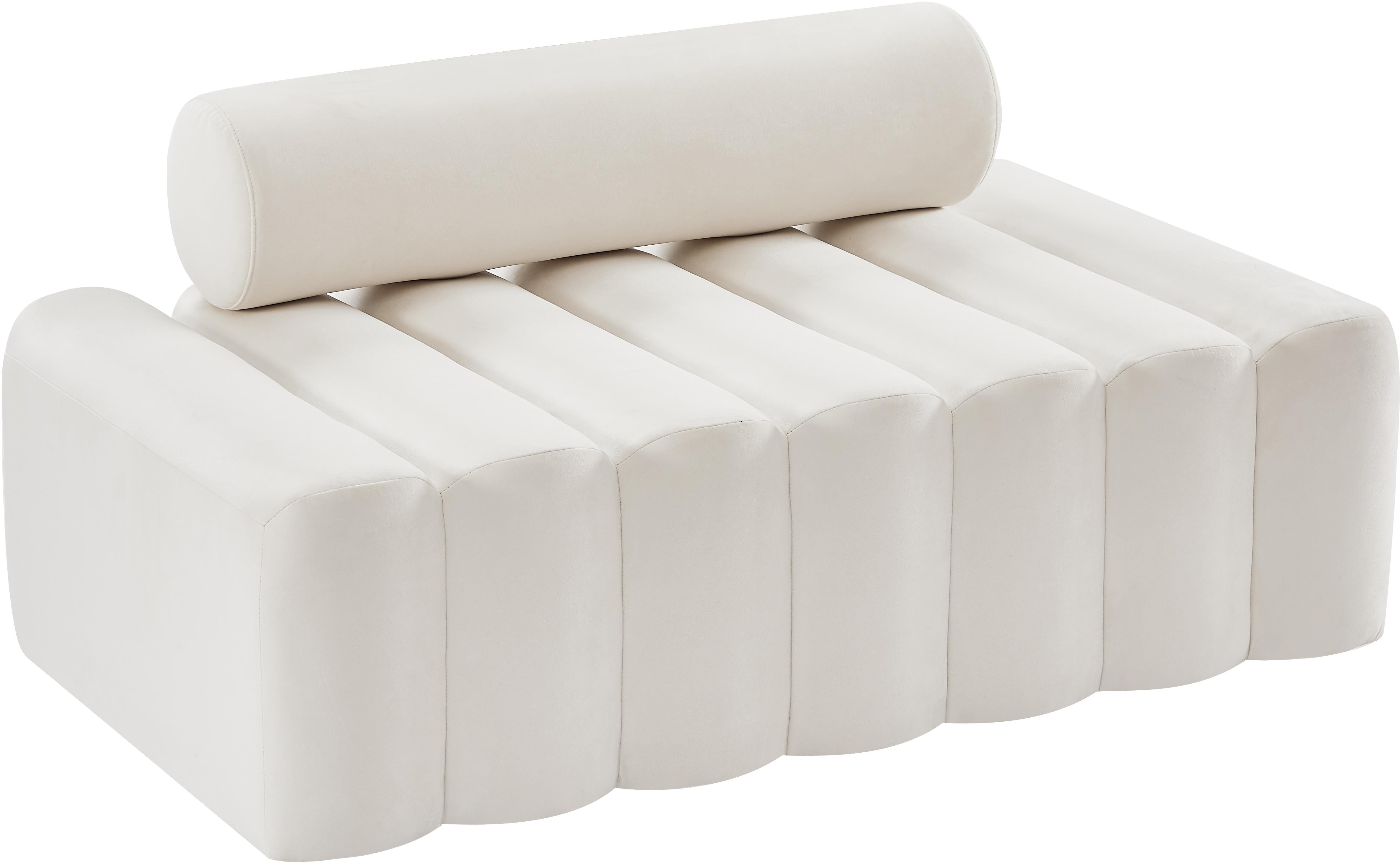 Melody Cream Velvet Loveseat - Luxury Home Furniture (MI)