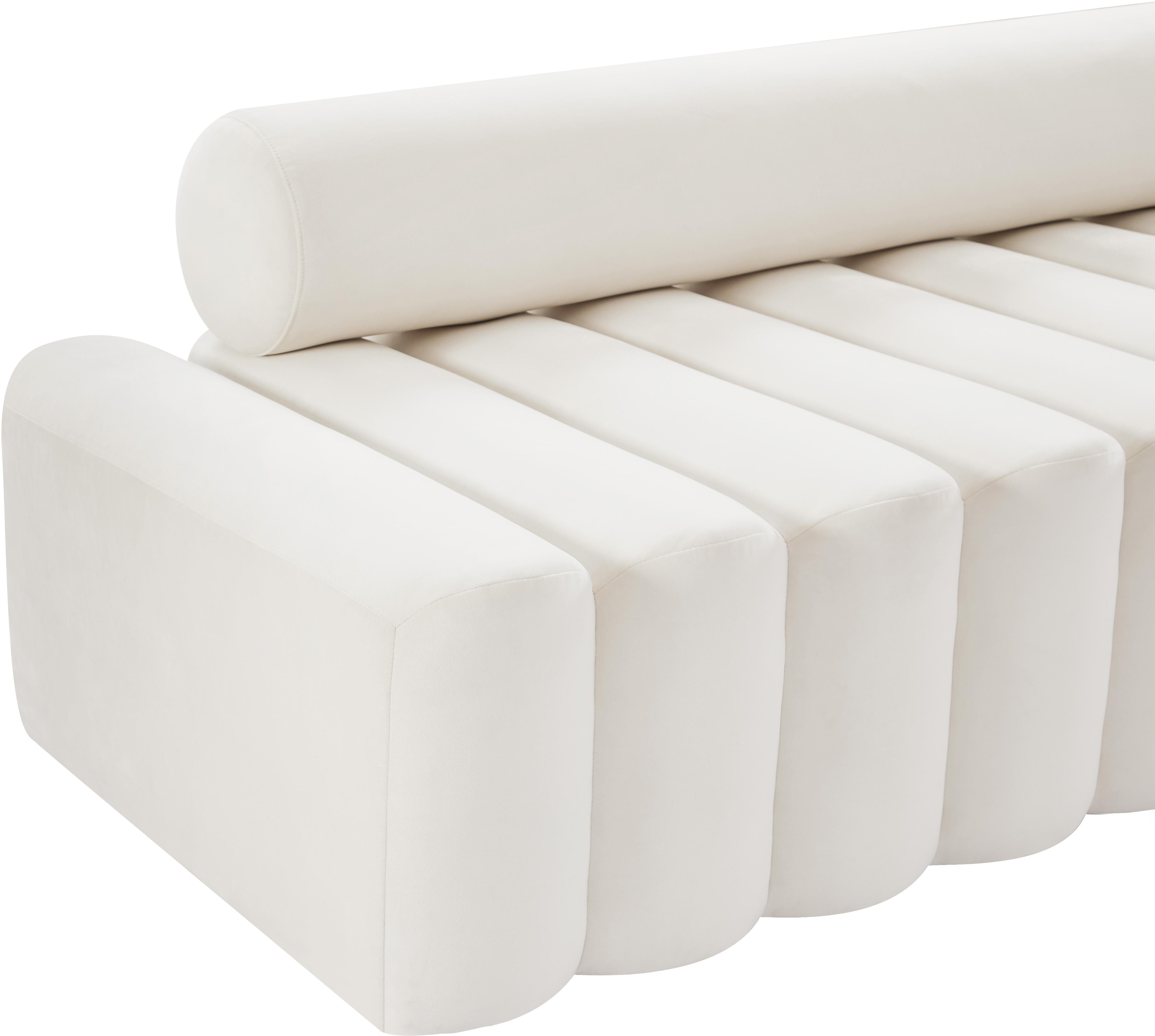 Melody Cream Velvet Loveseat - Luxury Home Furniture (MI)