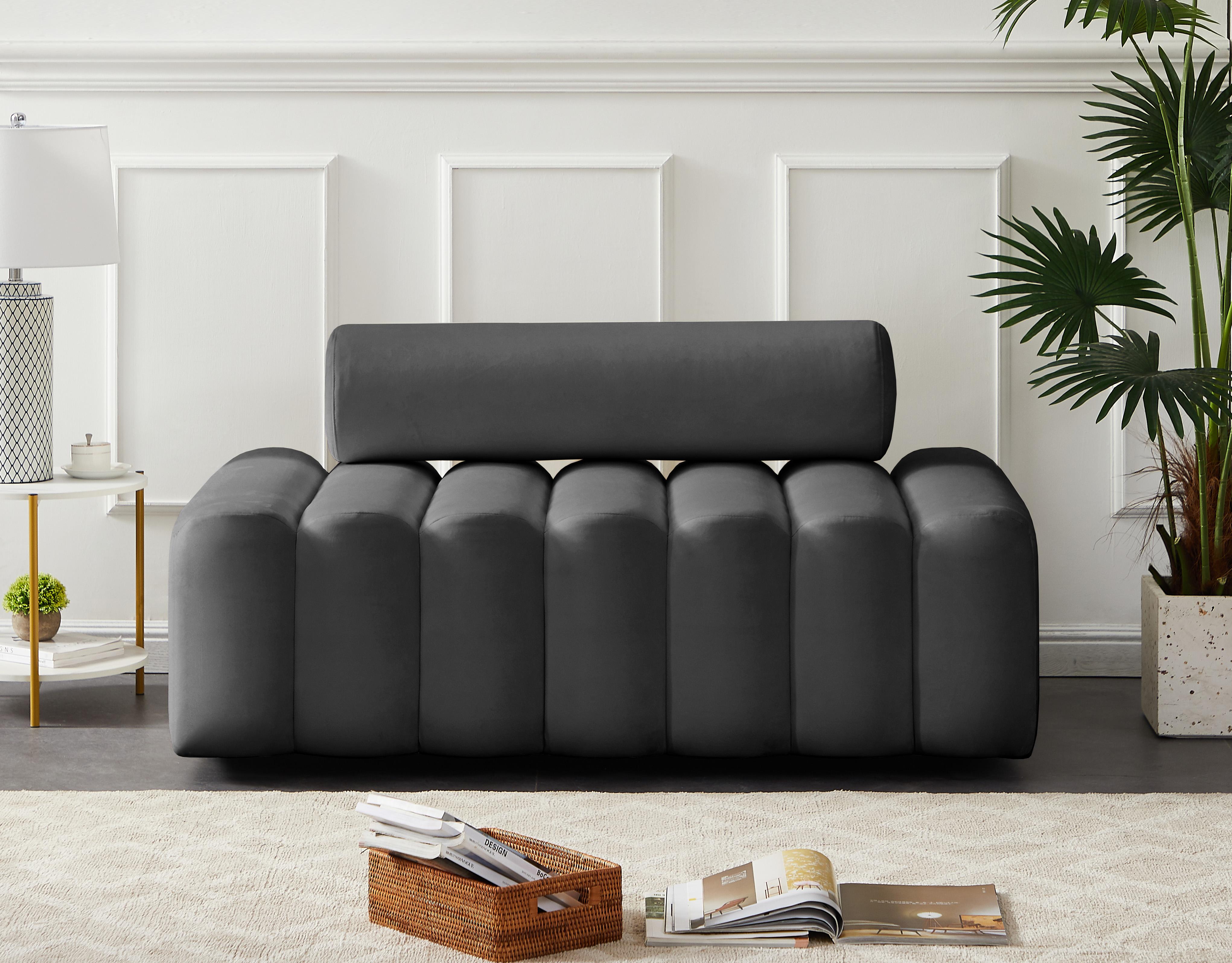 Melody Grey Velvet Loveseat - Luxury Home Furniture (MI)