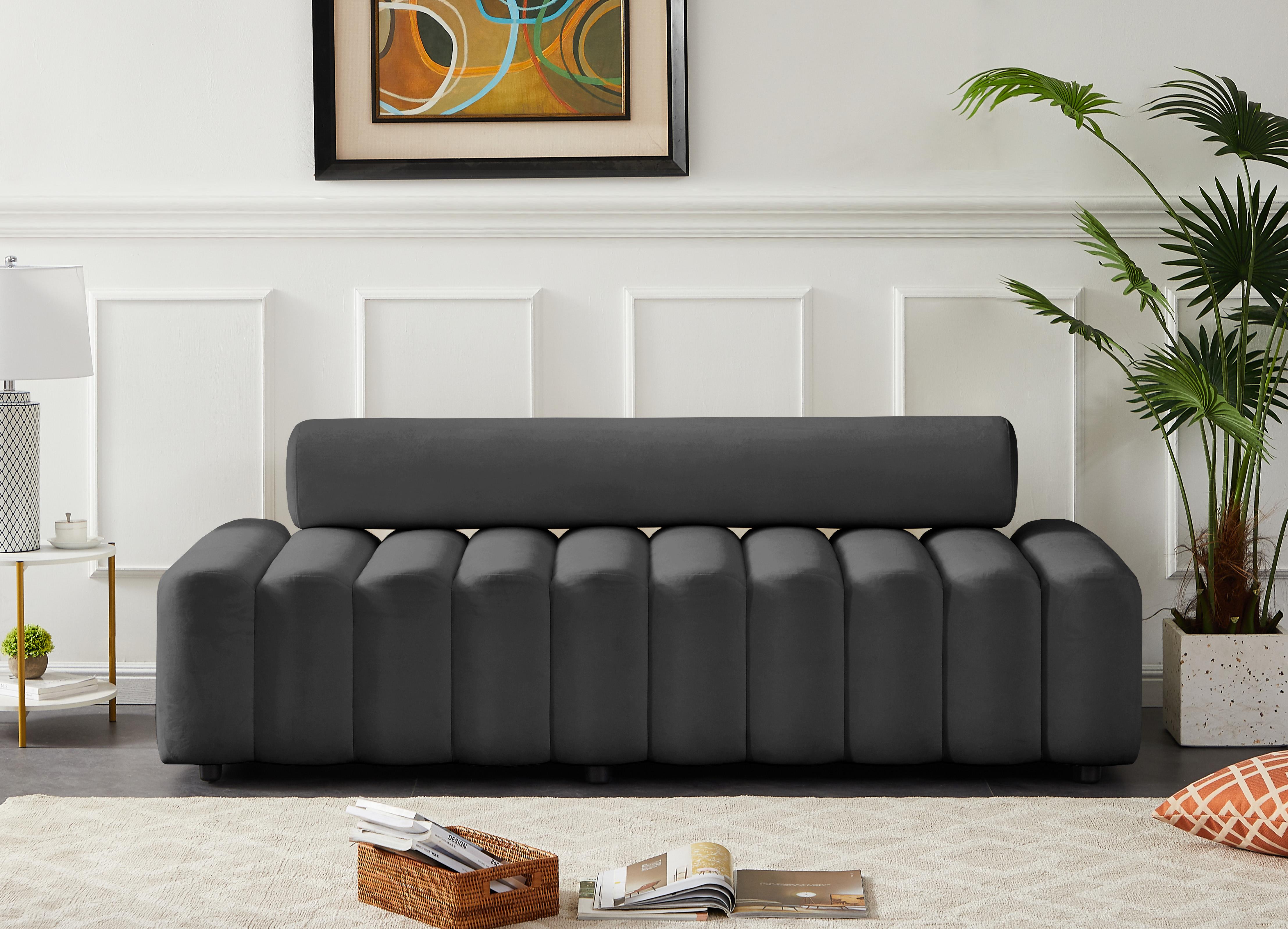 Melody Grey Velvet Sofa - Luxury Home Furniture (MI)
