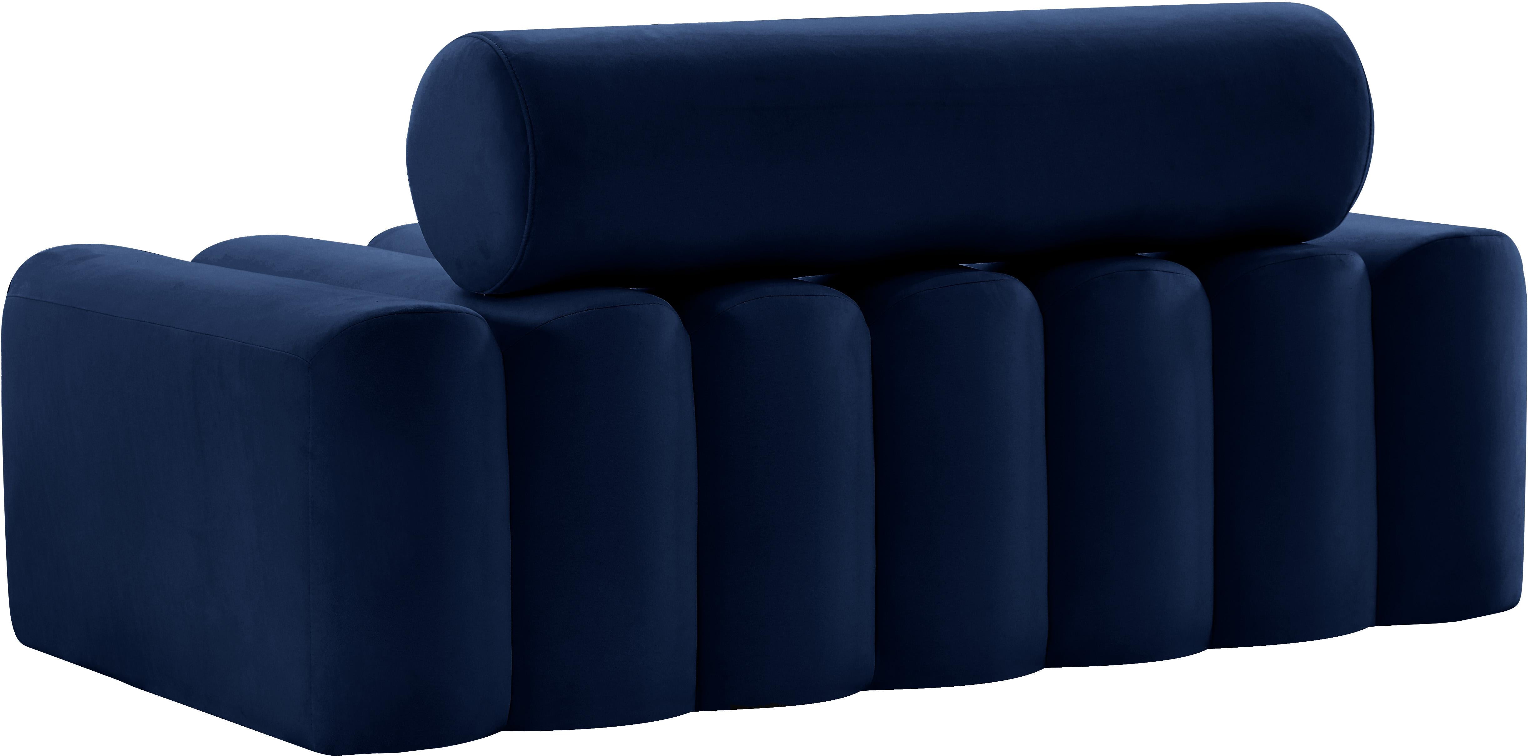 Melody Navy Velvet Loveseat - Luxury Home Furniture (MI)