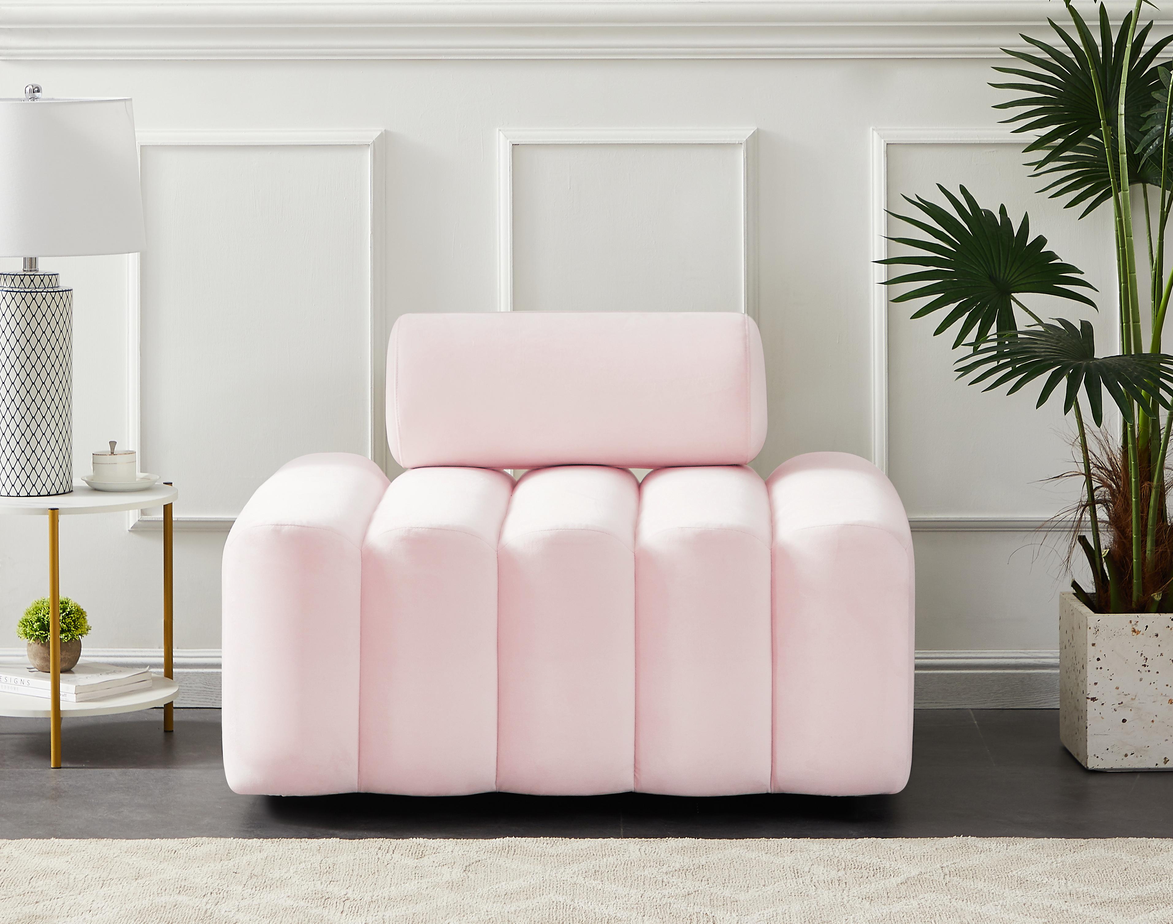 Melody Pink Velvet Chair - Luxury Home Furniture (MI)