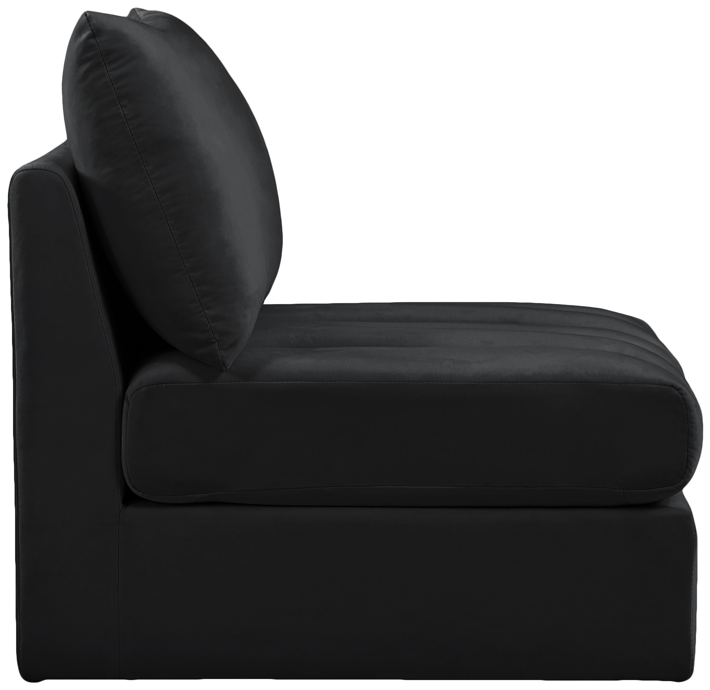 Jacob Black Velvet Armless - Luxury Home Furniture (MI)