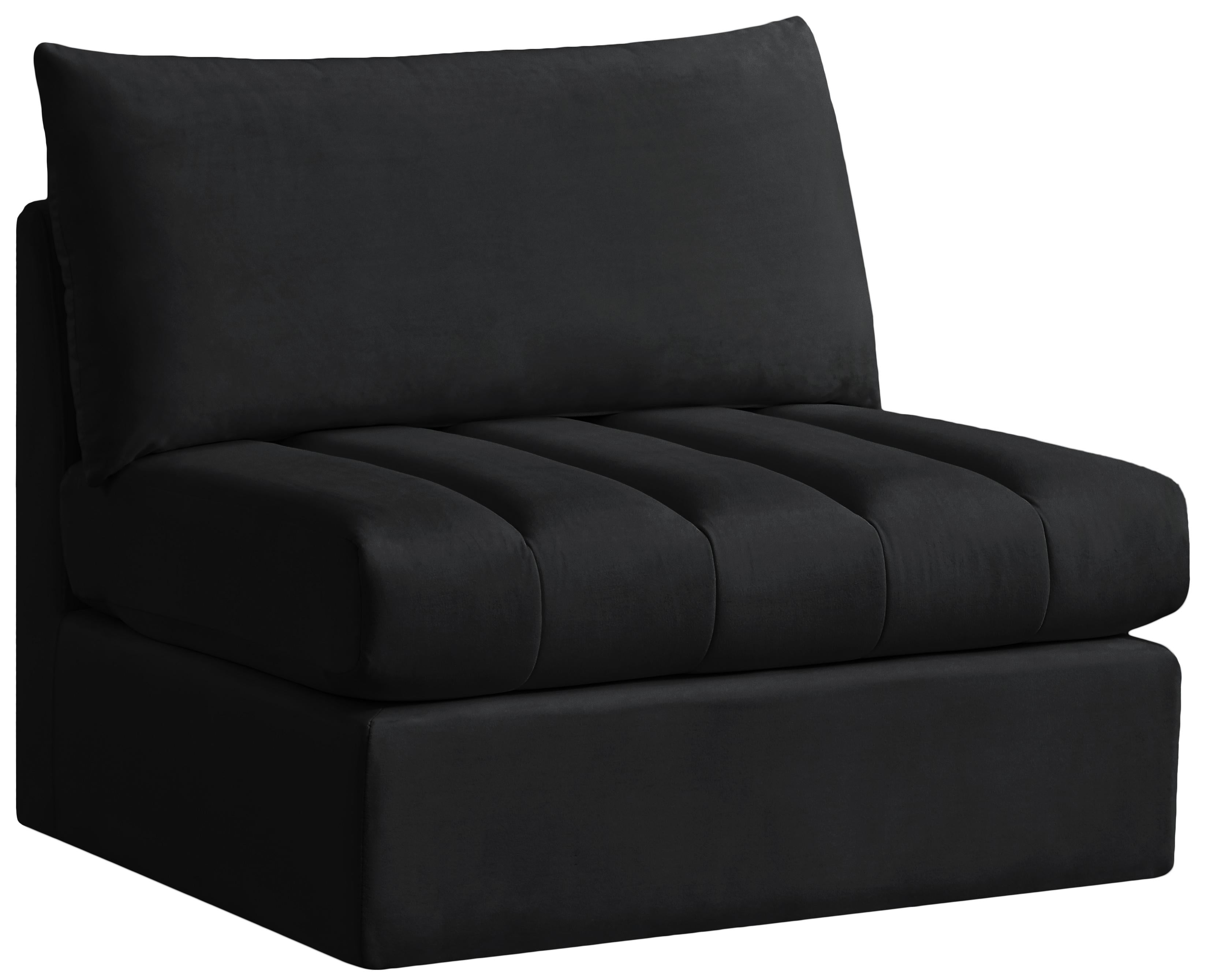 Jacob Black Velvet Armless - Luxury Home Furniture (MI)