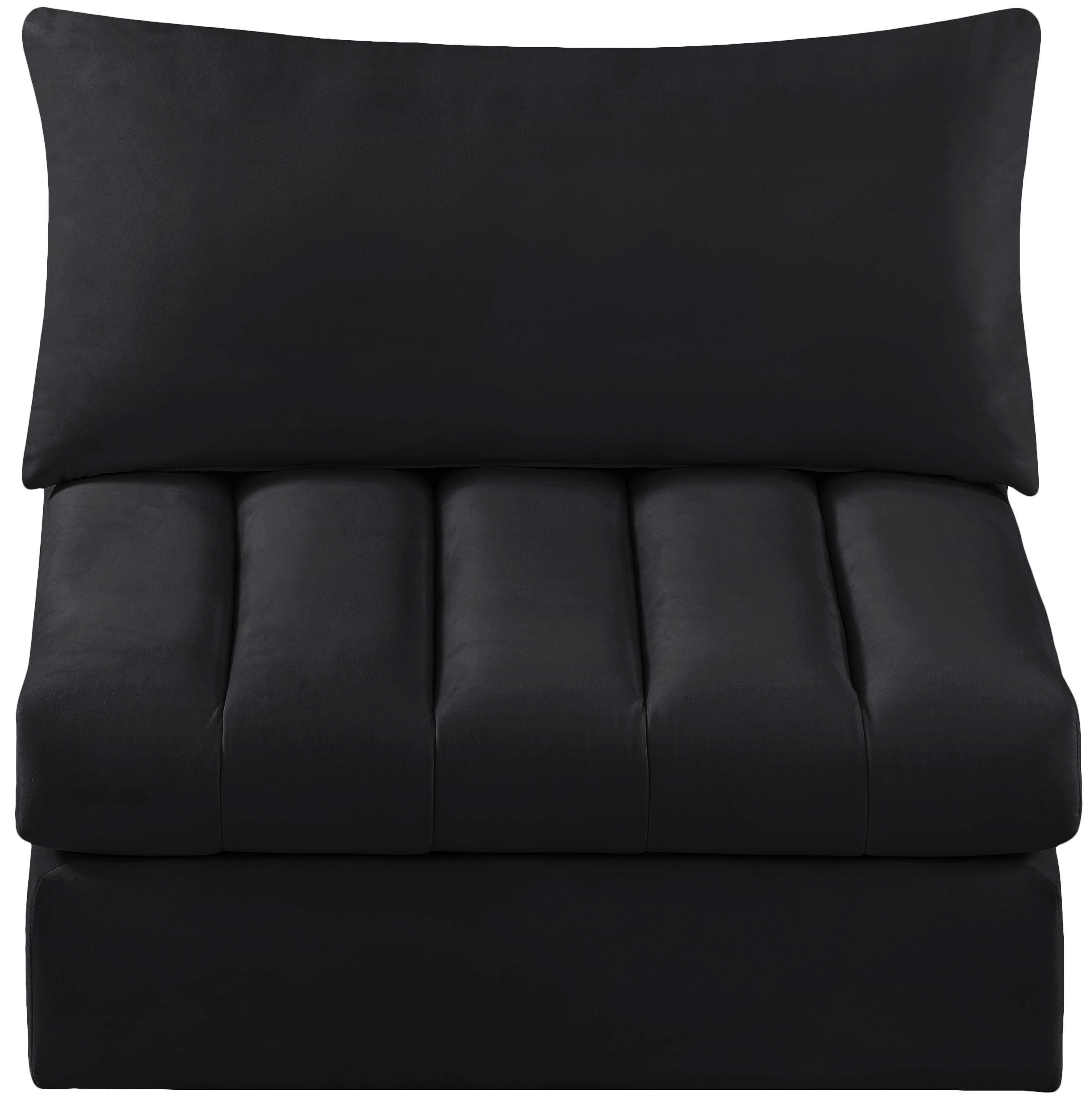 Jacob Black Velvet Armless - Luxury Home Furniture (MI)