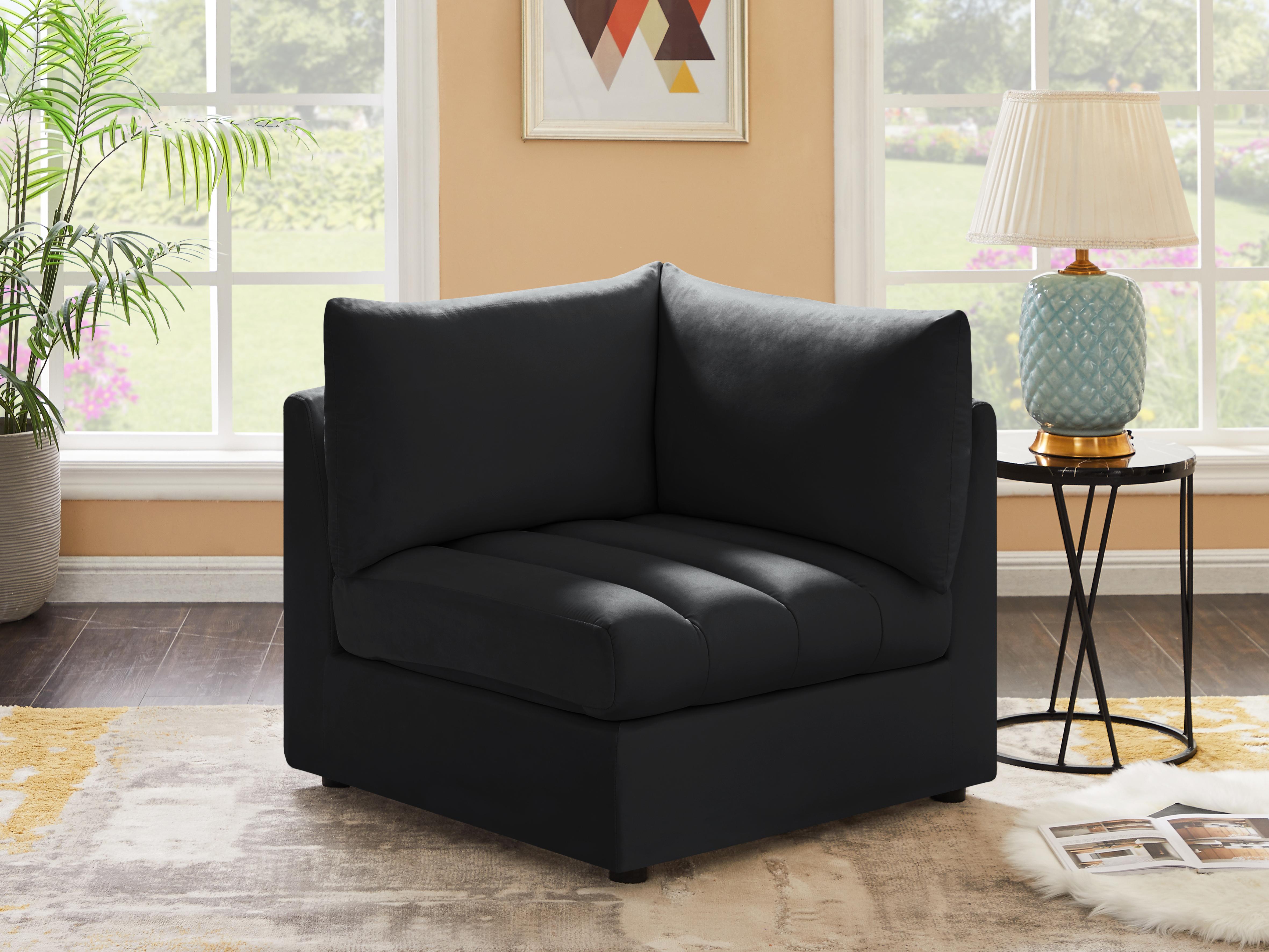 Jacob Black Velvet Corner - Luxury Home Furniture (MI)