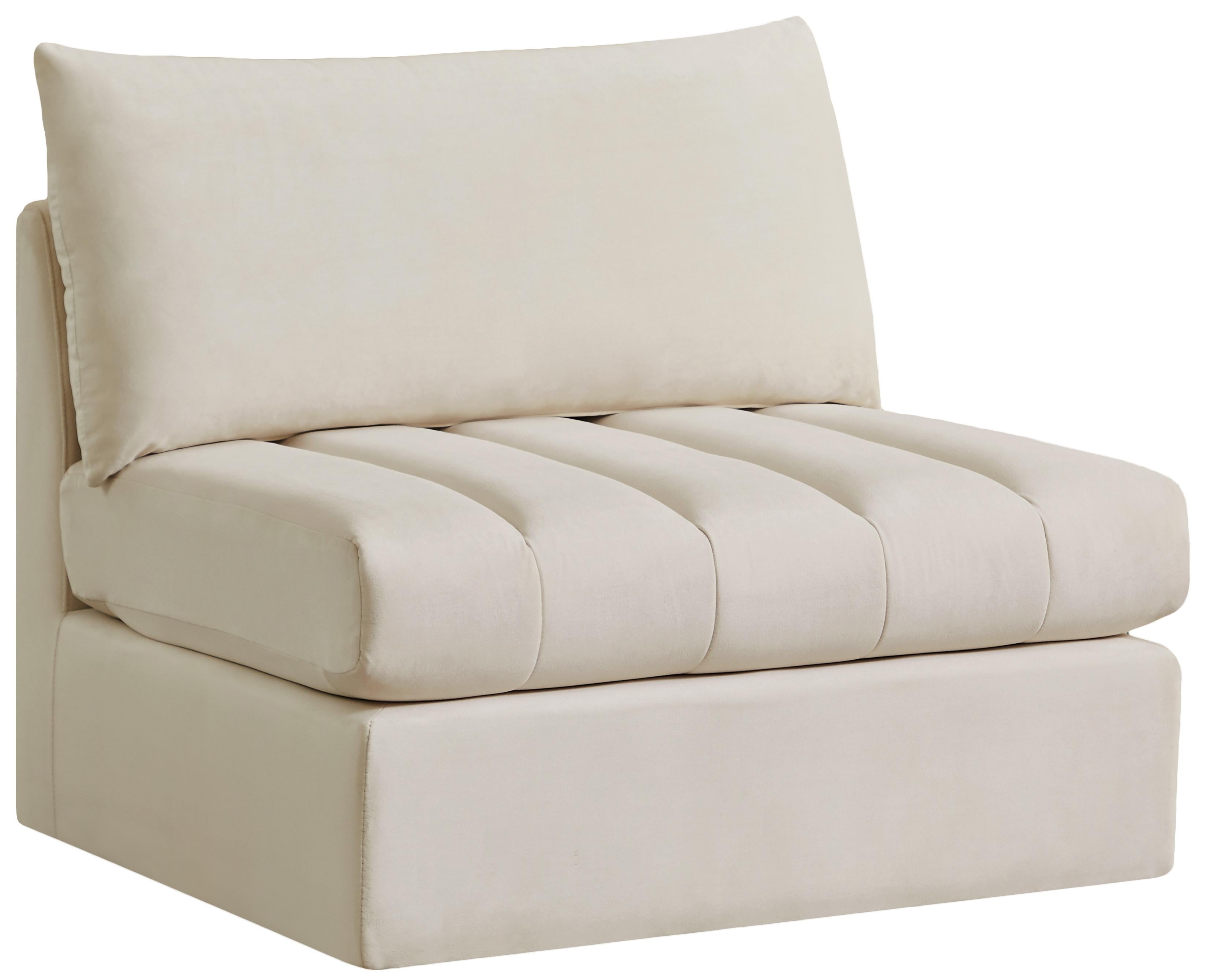 Jacob Cream Velvet Armless - Luxury Home Furniture (MI)