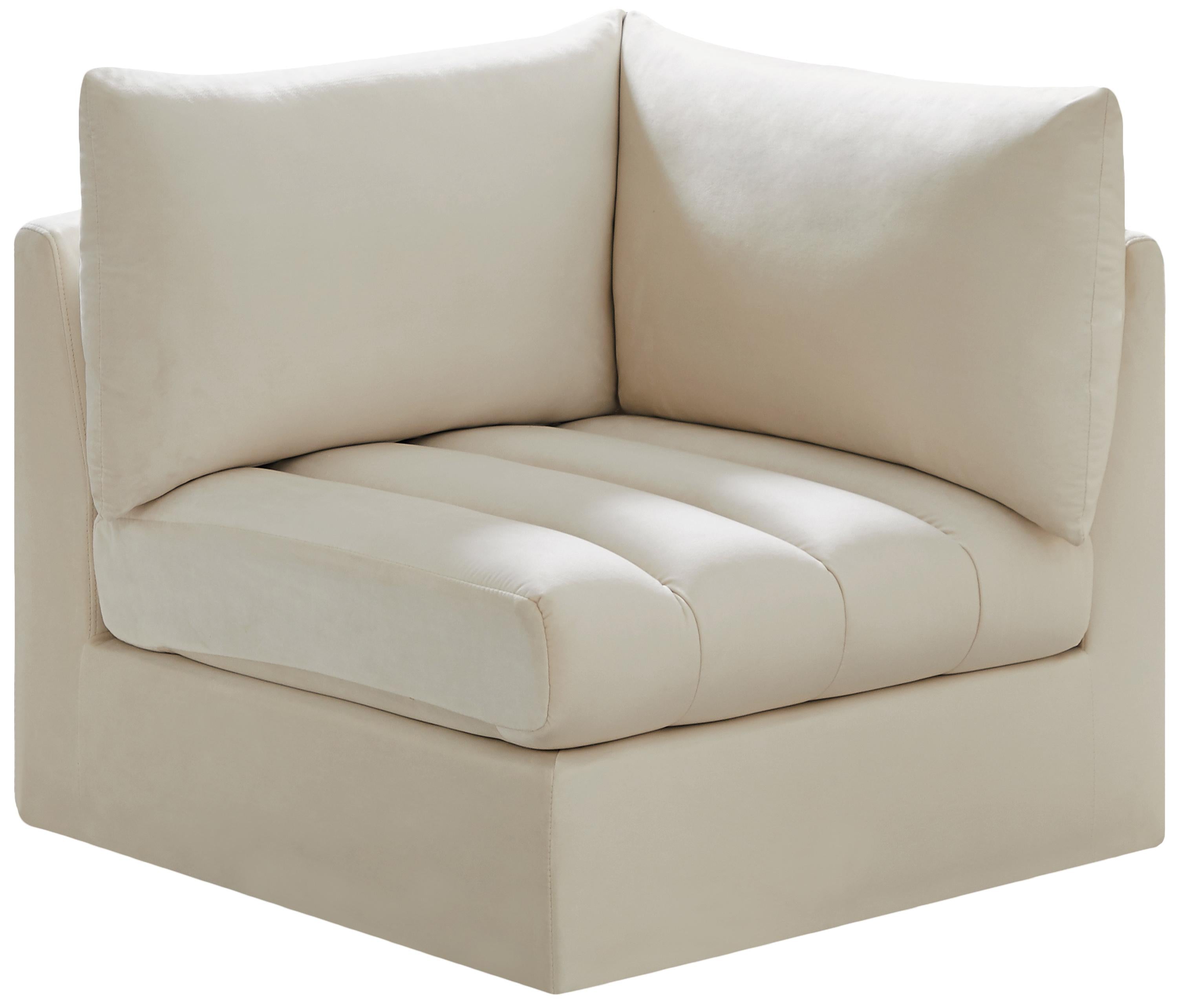 Jacob Cream Velvet Corner - Luxury Home Furniture (MI)