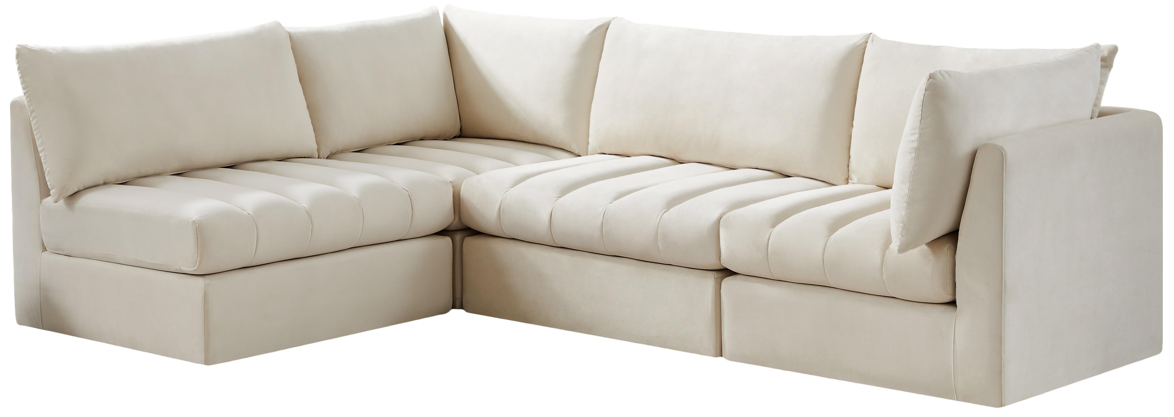 Jacob Cream Velvet Modular Sectional - Luxury Home Furniture (MI)