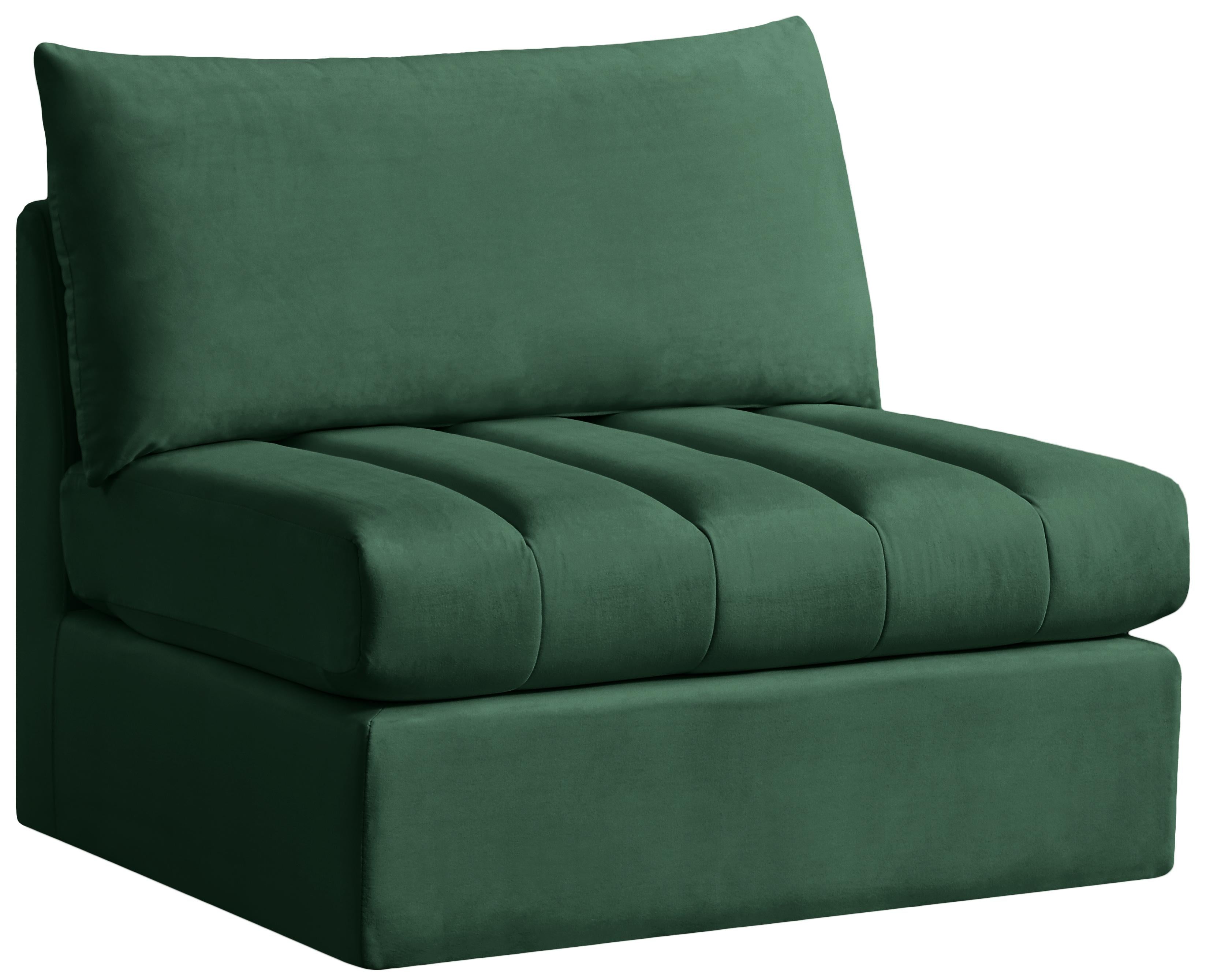 Jacob Green Velvet Armless - Luxury Home Furniture (MI)