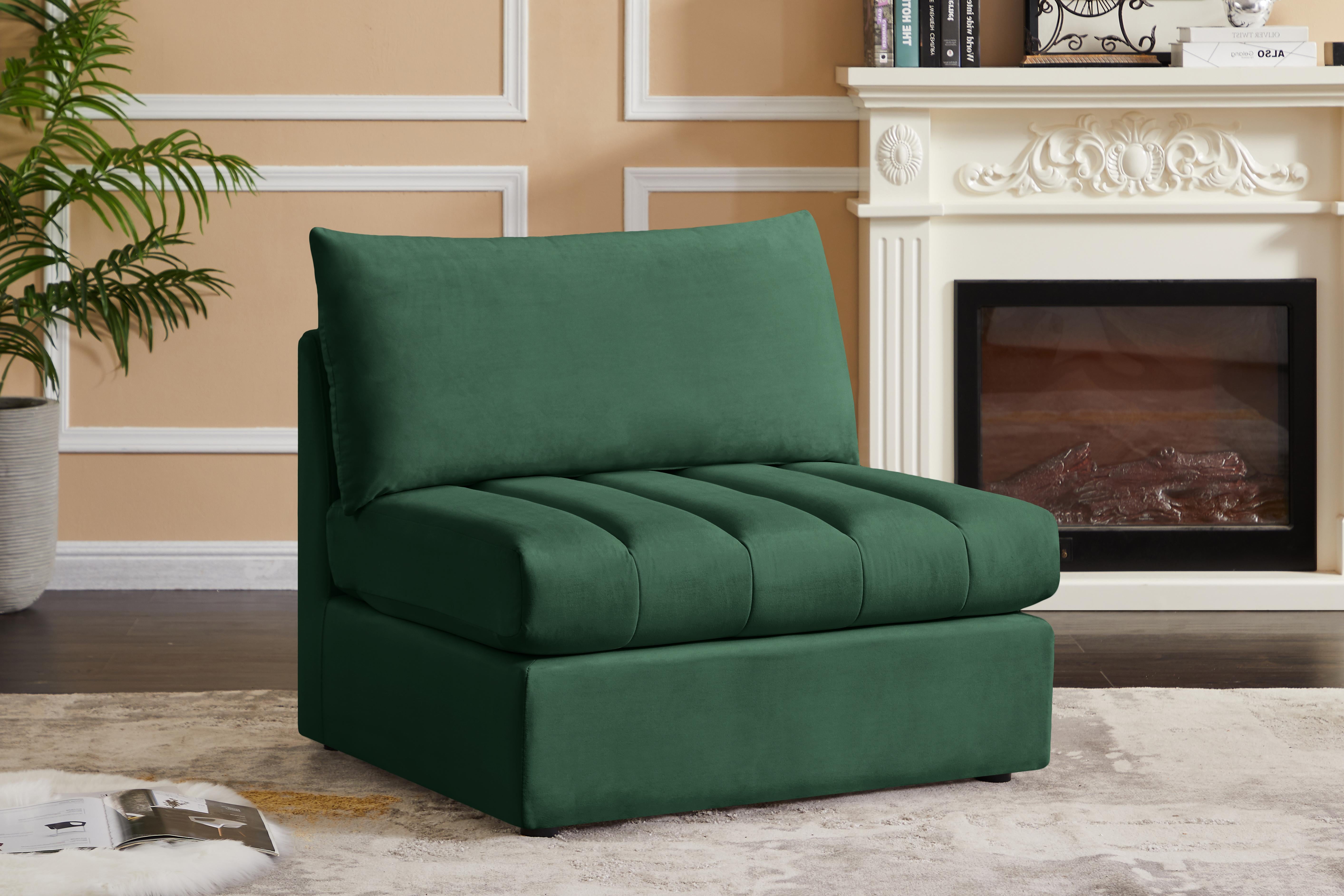 Jacob Green Velvet Armless - Luxury Home Furniture (MI)
