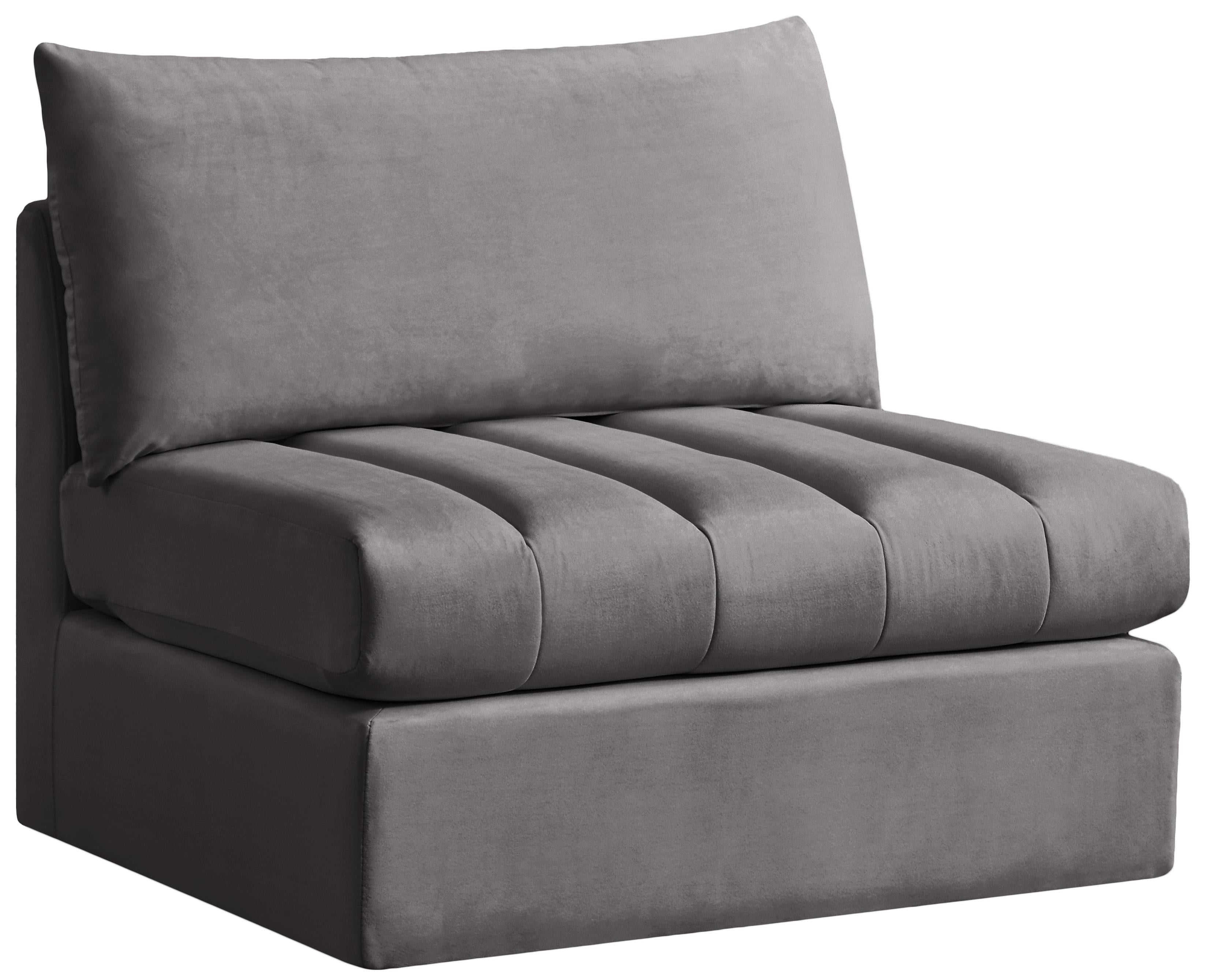 Jacob Grey Velvet Armless