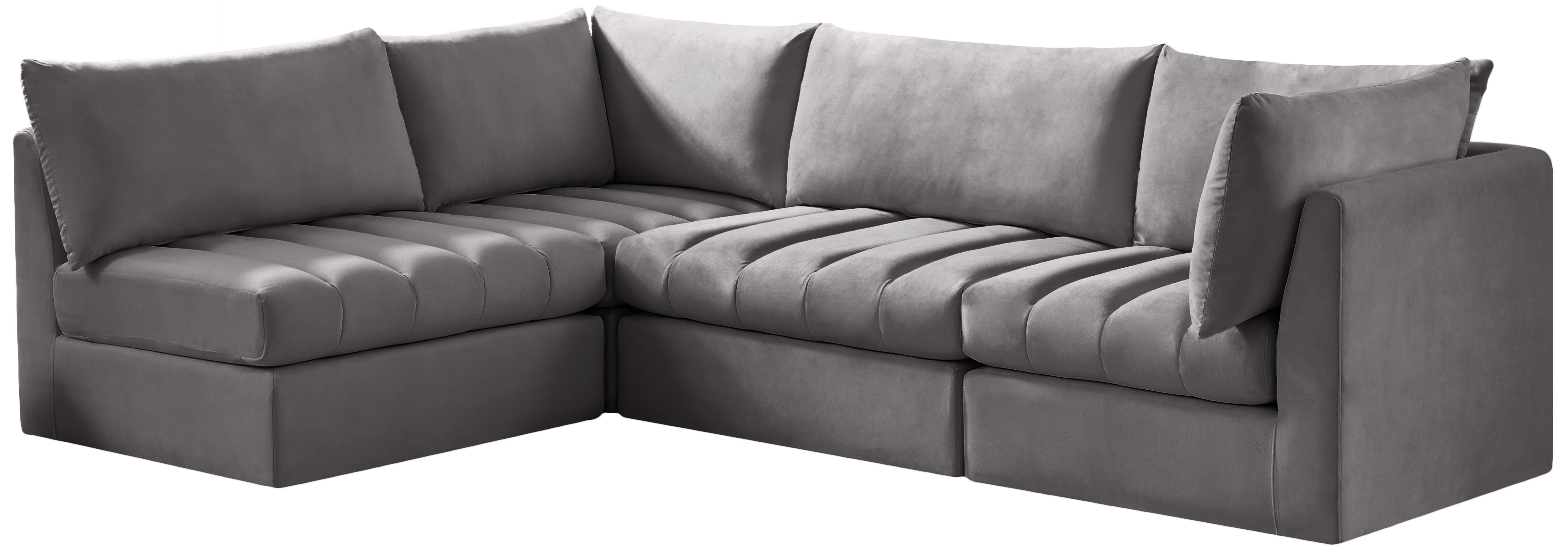 Jacob Grey Velvet Modular Sectional - Luxury Home Furniture (MI)