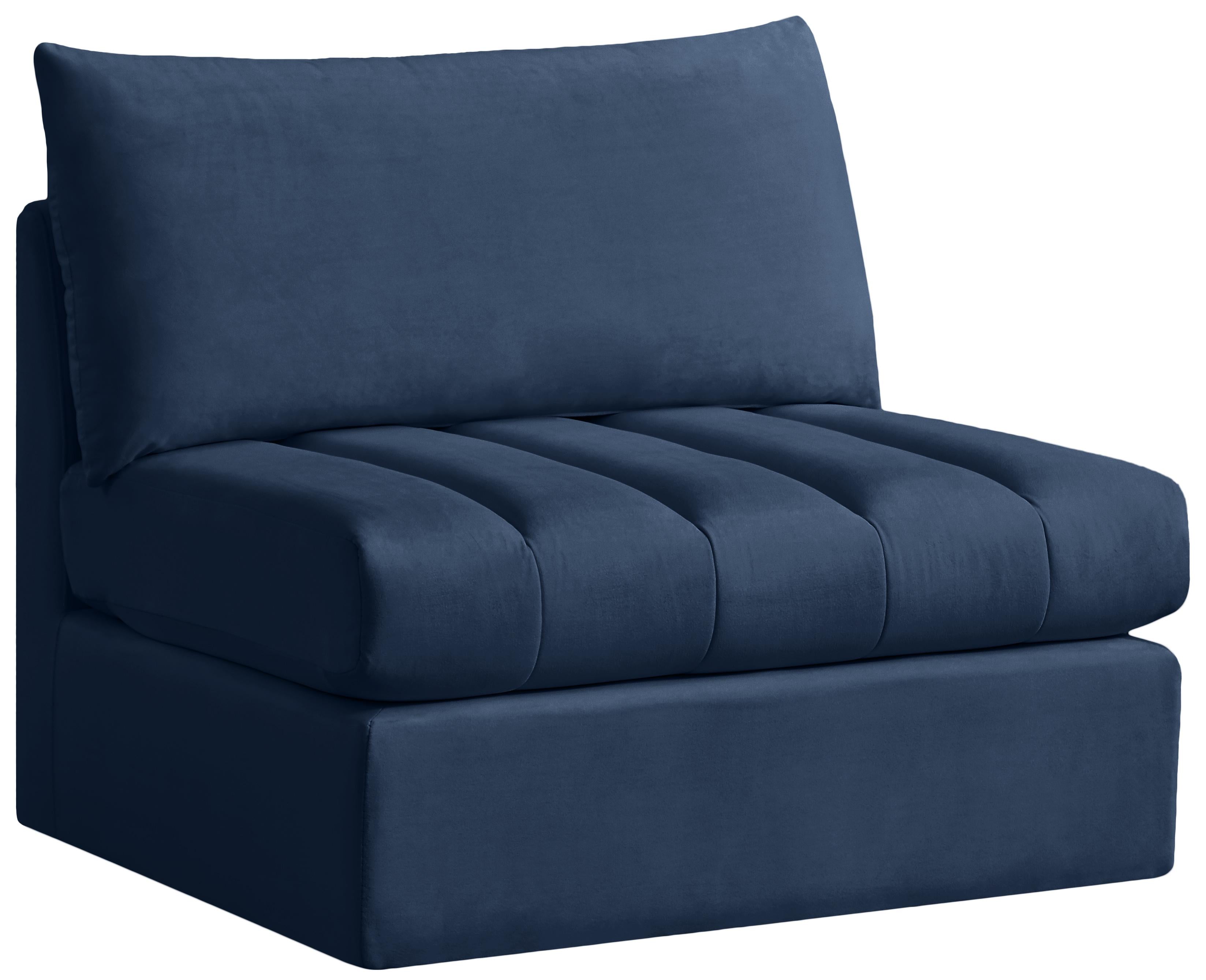 Jacob Navy Velvet Armless - Luxury Home Furniture (MI)