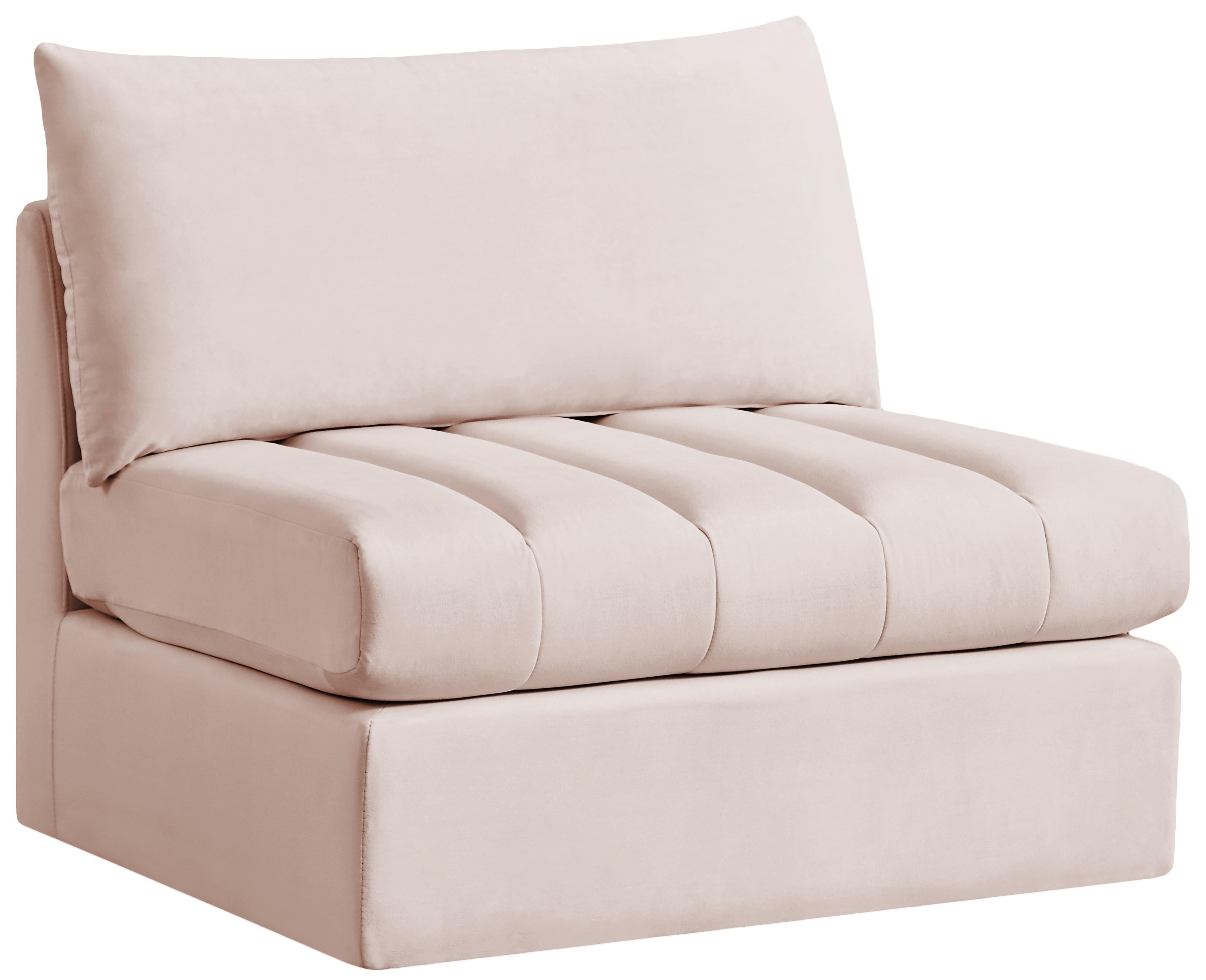 Jacob Pink Velvet Armless - Luxury Home Furniture (MI)