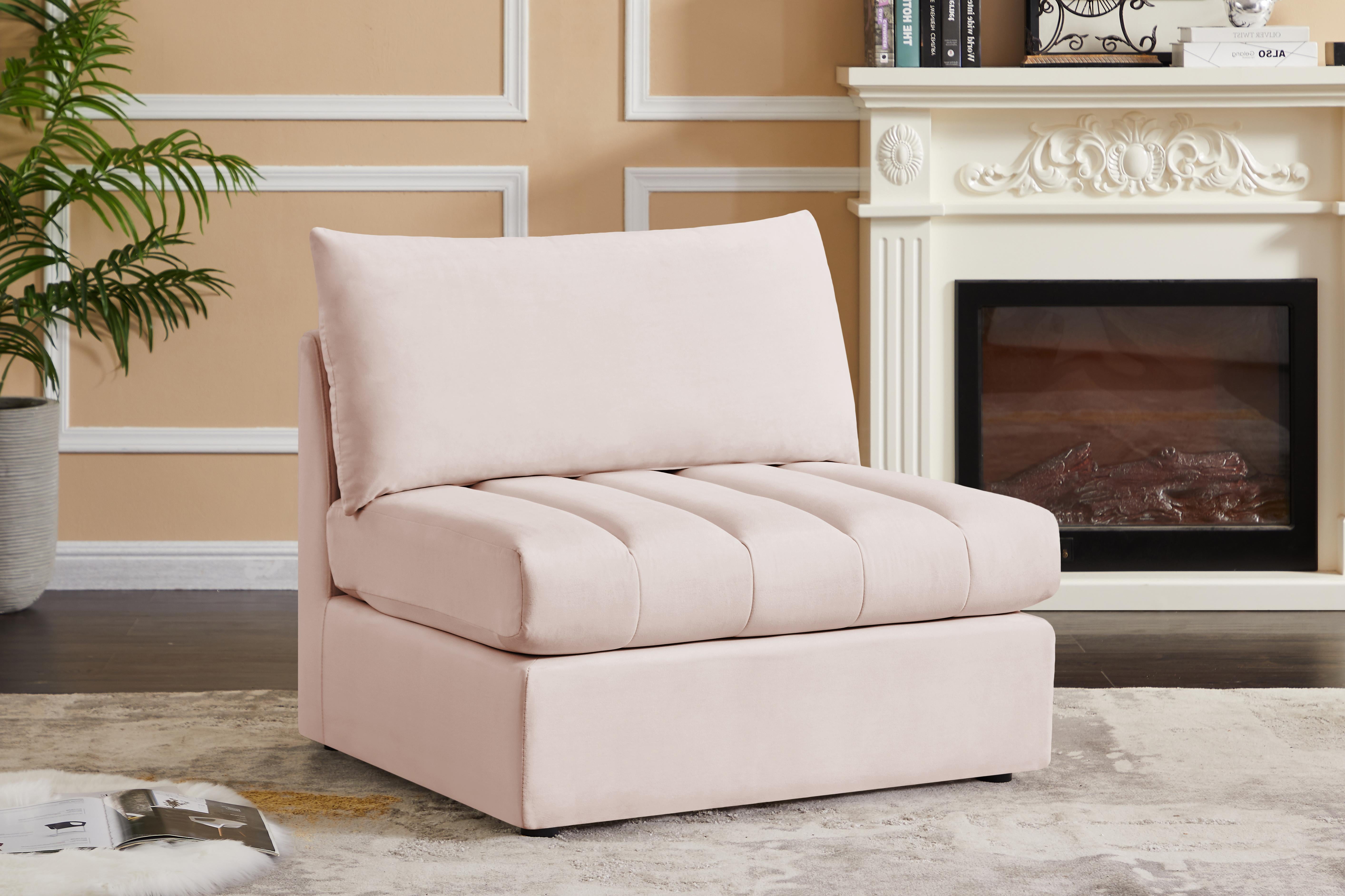 Jacob Pink Velvet Armless - Luxury Home Furniture (MI)