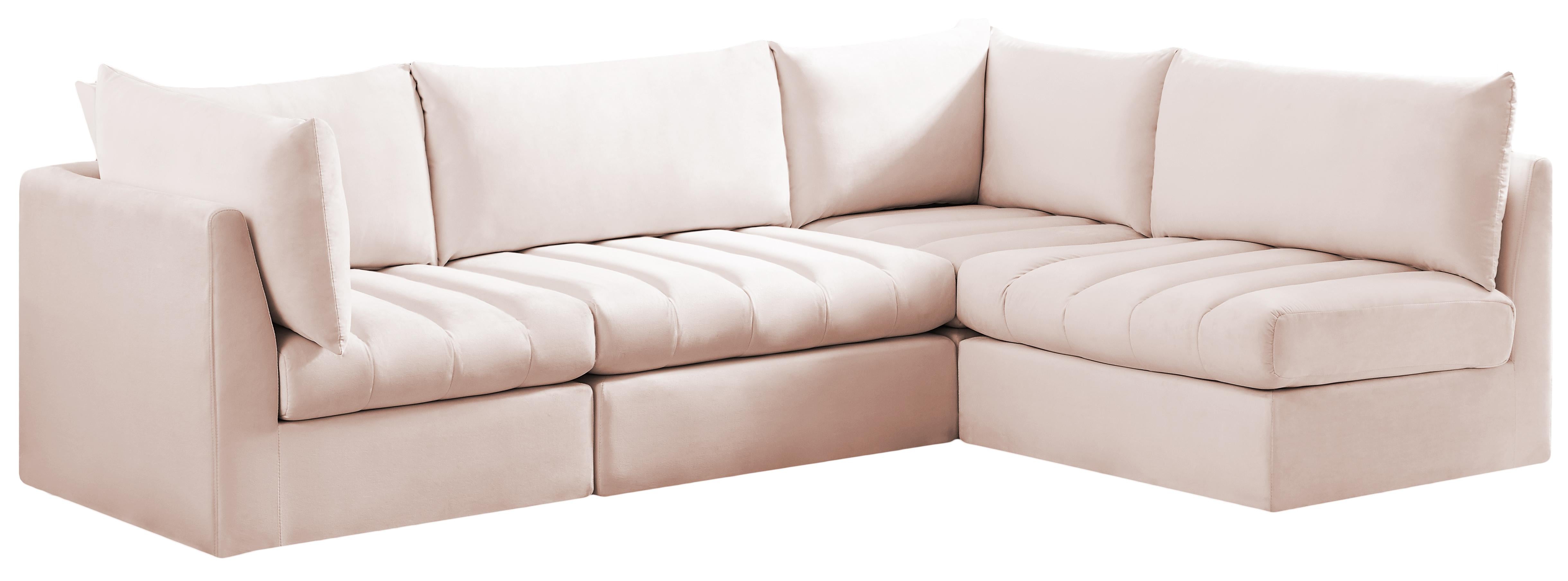 Jacob Pink Velvet Modular Sectional - Luxury Home Furniture (MI)