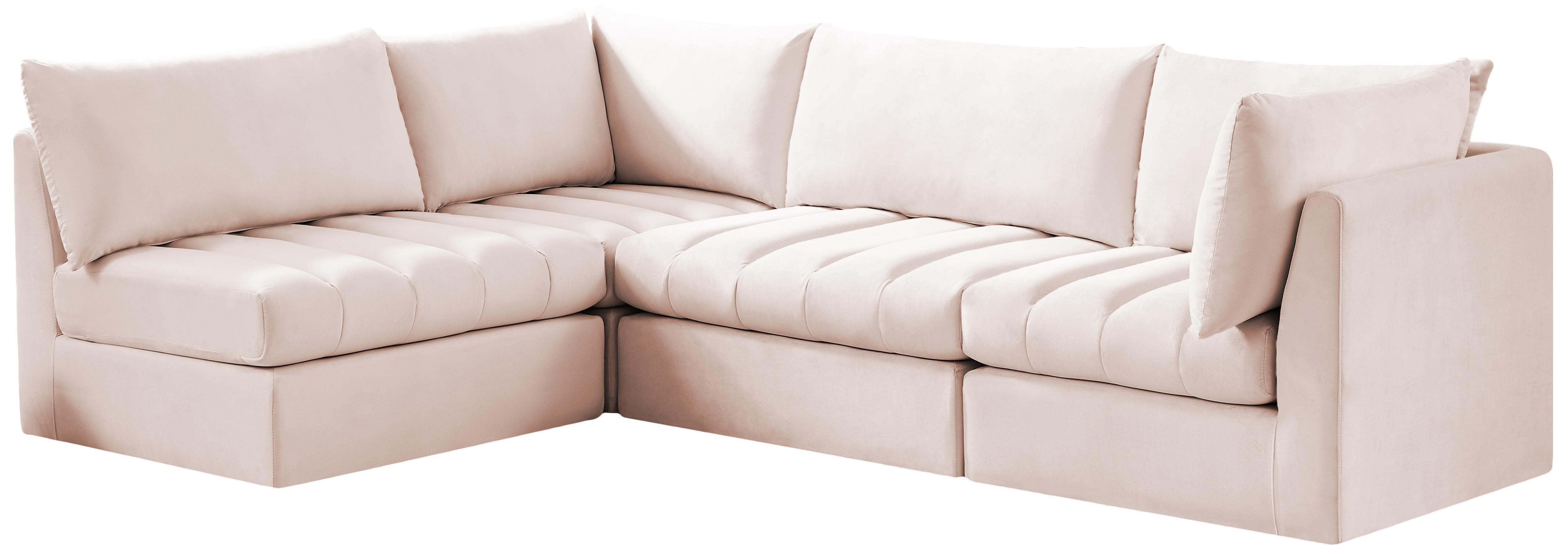 Jacob Pink Velvet Modular Sectional - Luxury Home Furniture (MI)
