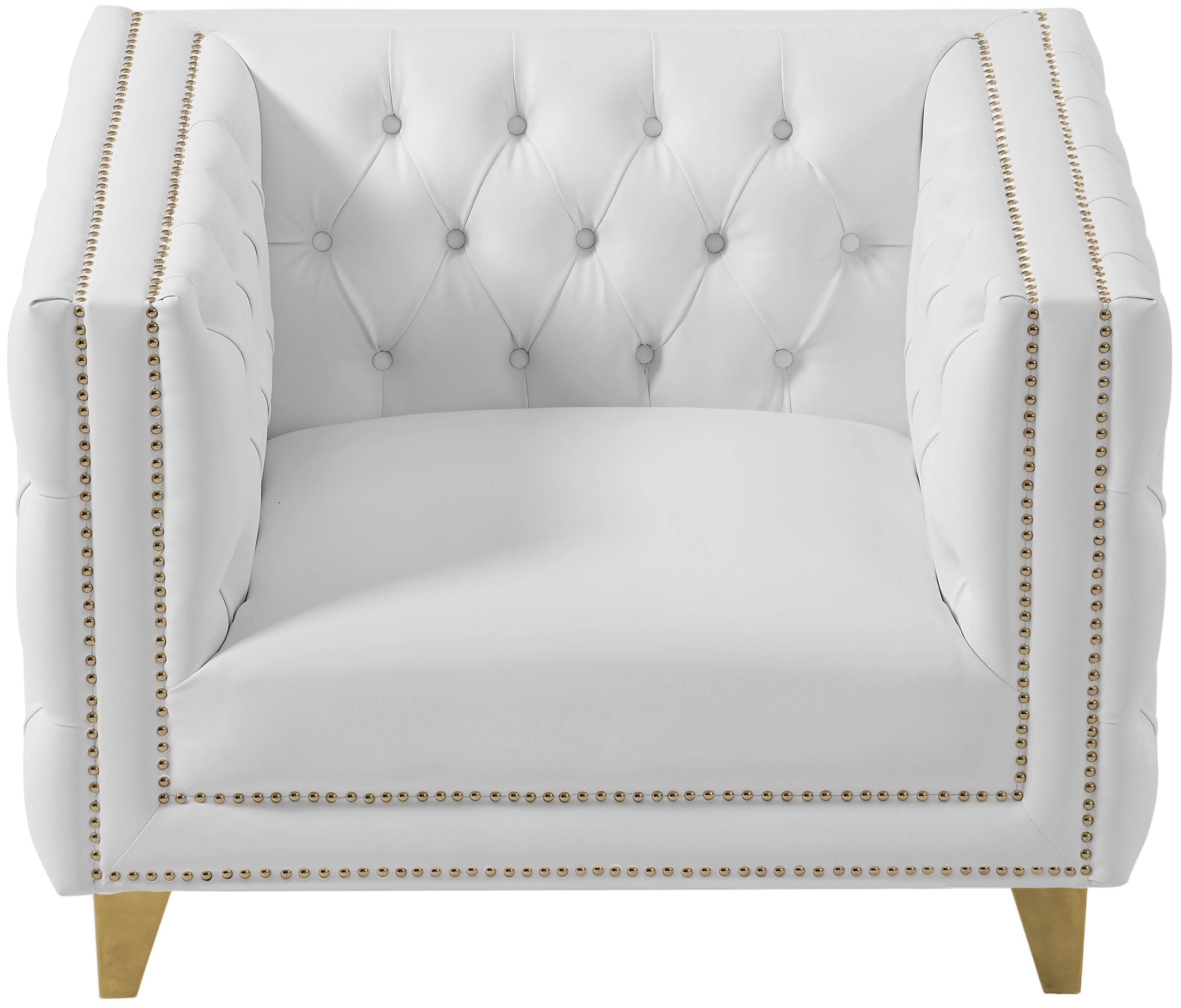 Michelle White Faux Leather Chair - Luxury Home Furniture (MI)