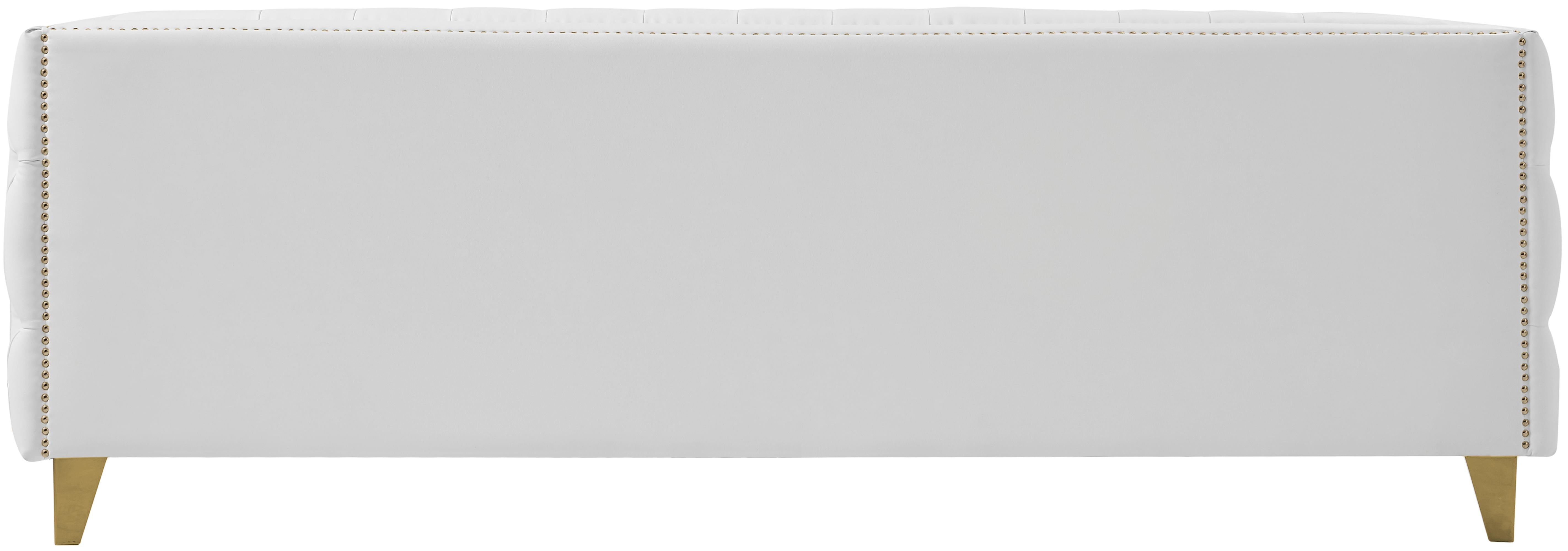 Michelle White Faux Leather Sofa - Luxury Home Furniture (MI)