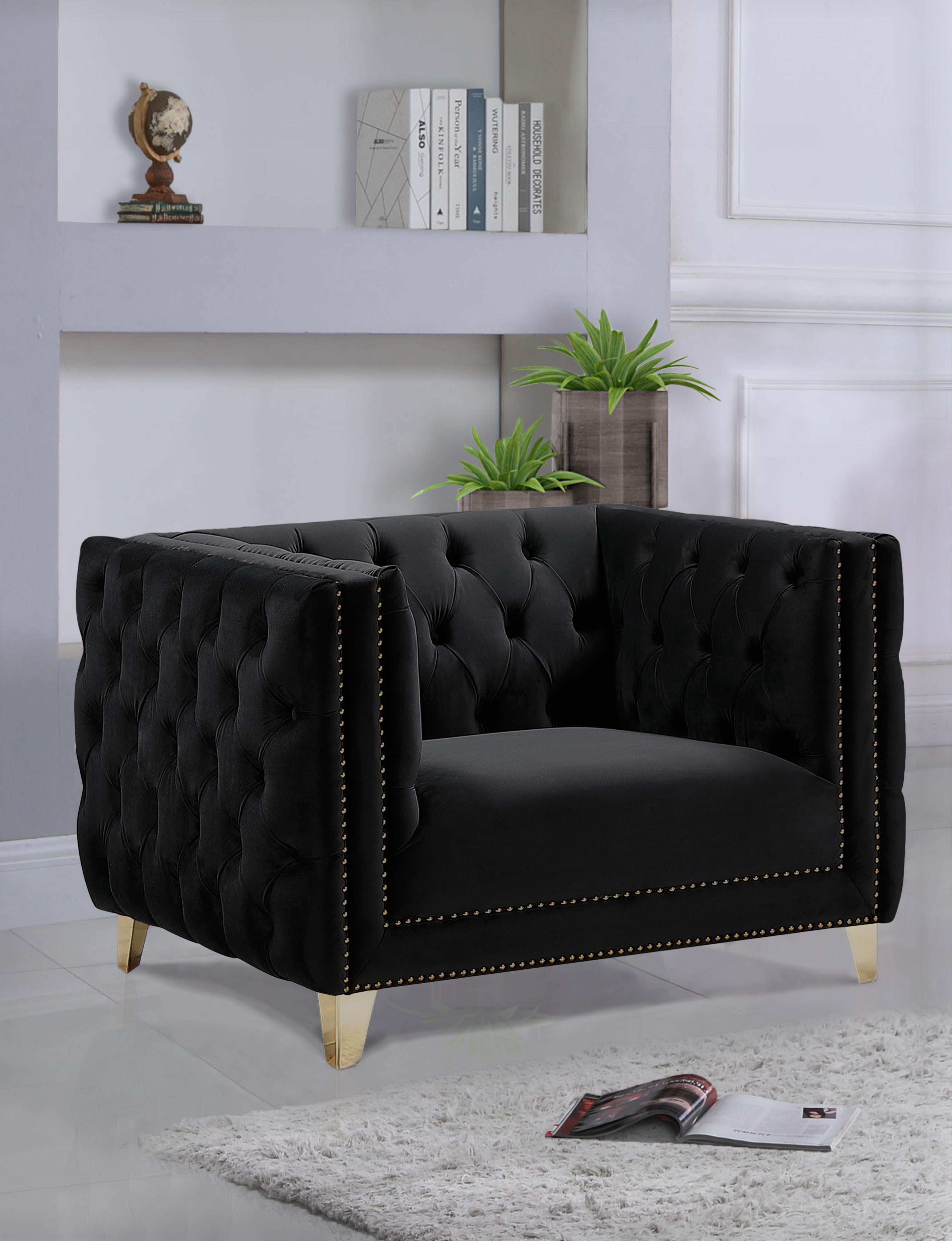 Michelle Black Velvet Chair - Luxury Home Furniture (MI)