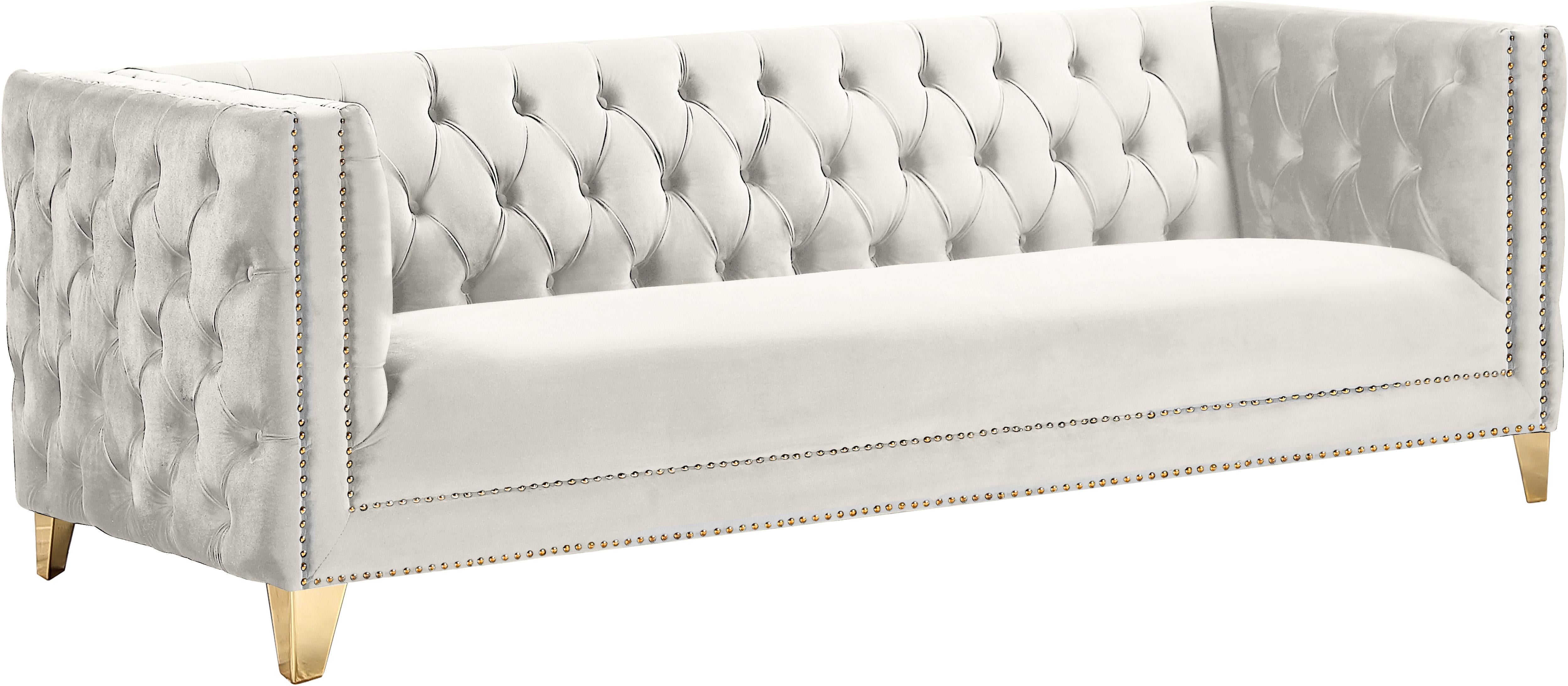 Michelle Cream Velvet Sofa - Luxury Home Furniture (MI)
