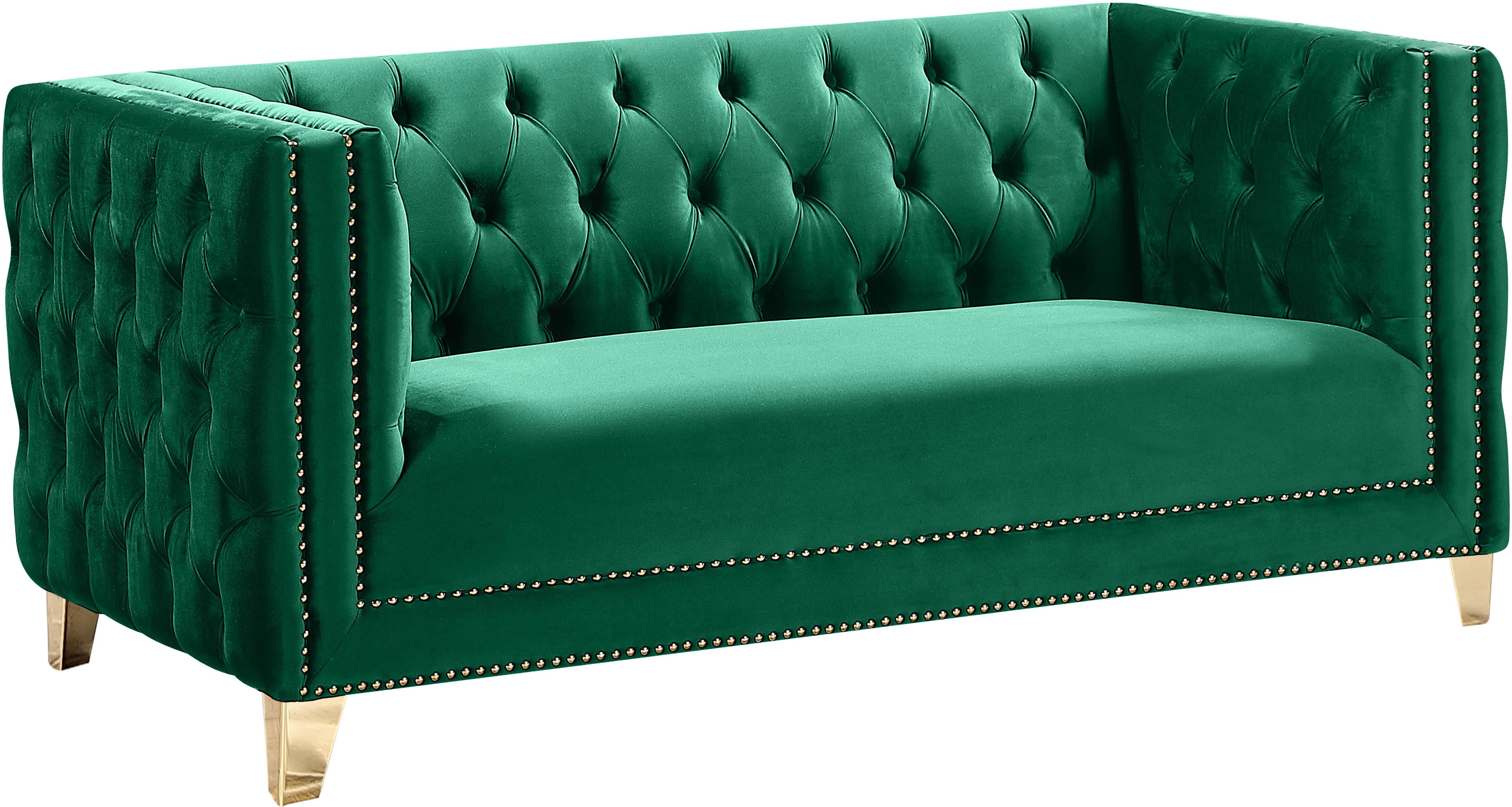 Michelle Green Velvet Loveseat - Luxury Home Furniture (MI)