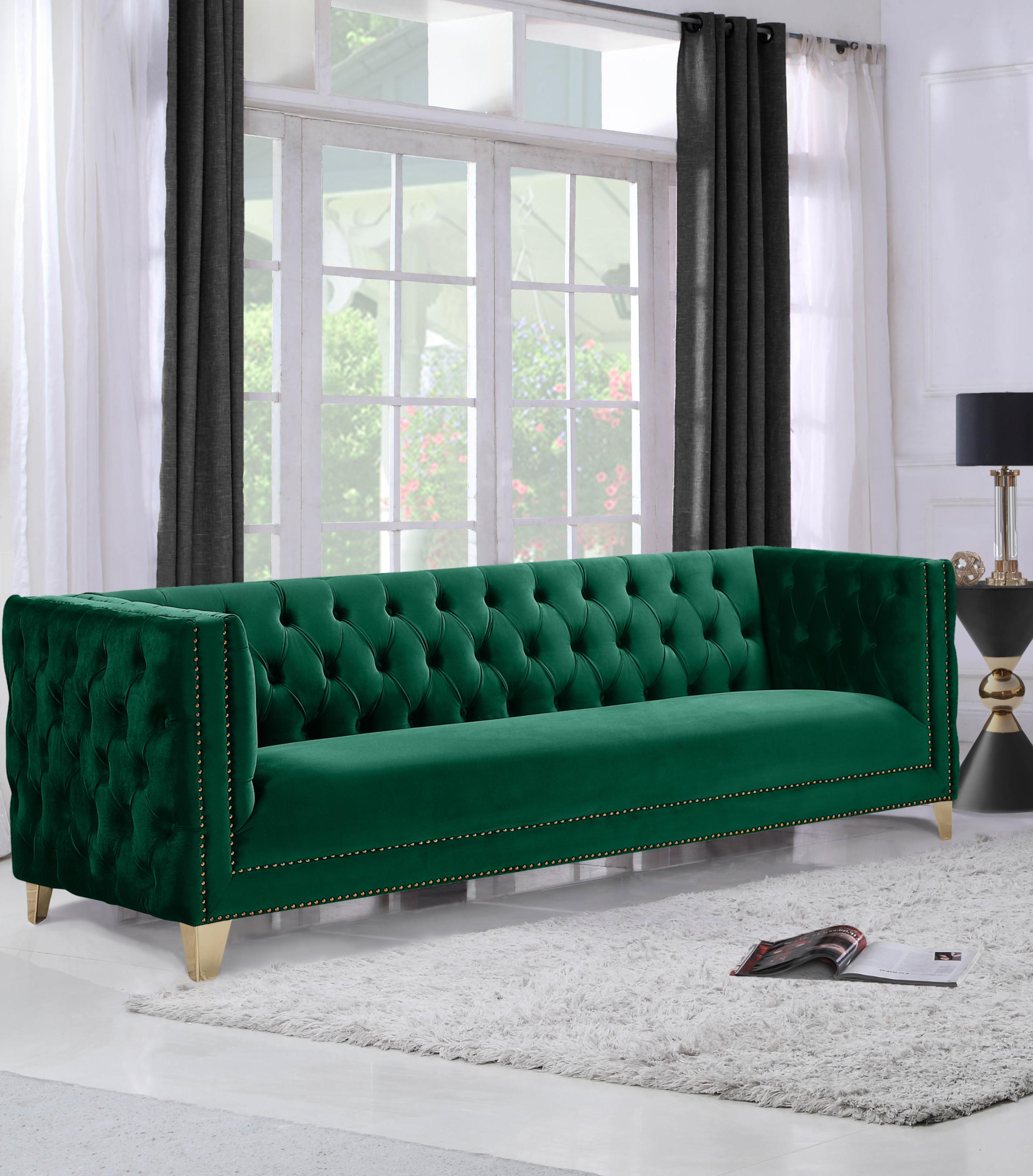 Michelle Green Velvet Sofa - Luxury Home Furniture (MI)