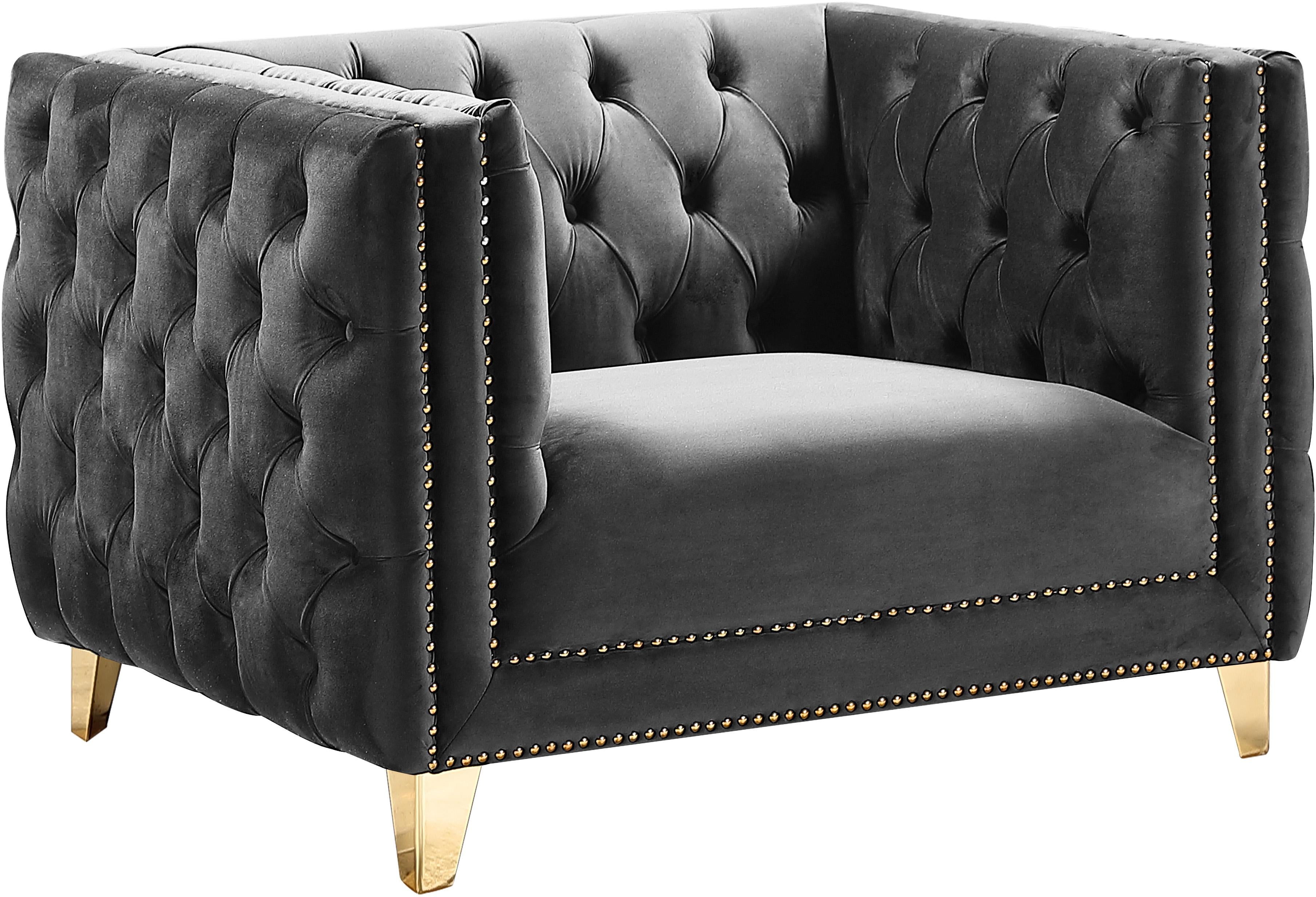 Michelle Grey Velvet Chair - Luxury Home Furniture (MI)