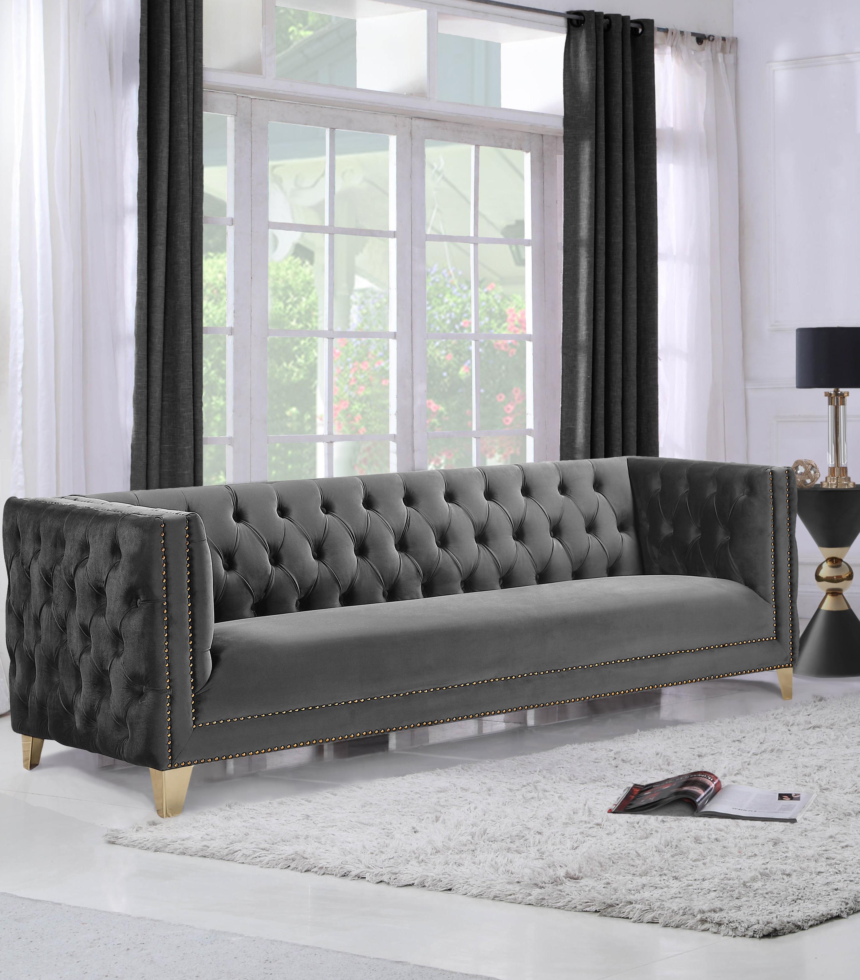 Michelle Grey Velvet Sofa - Luxury Home Furniture (MI)