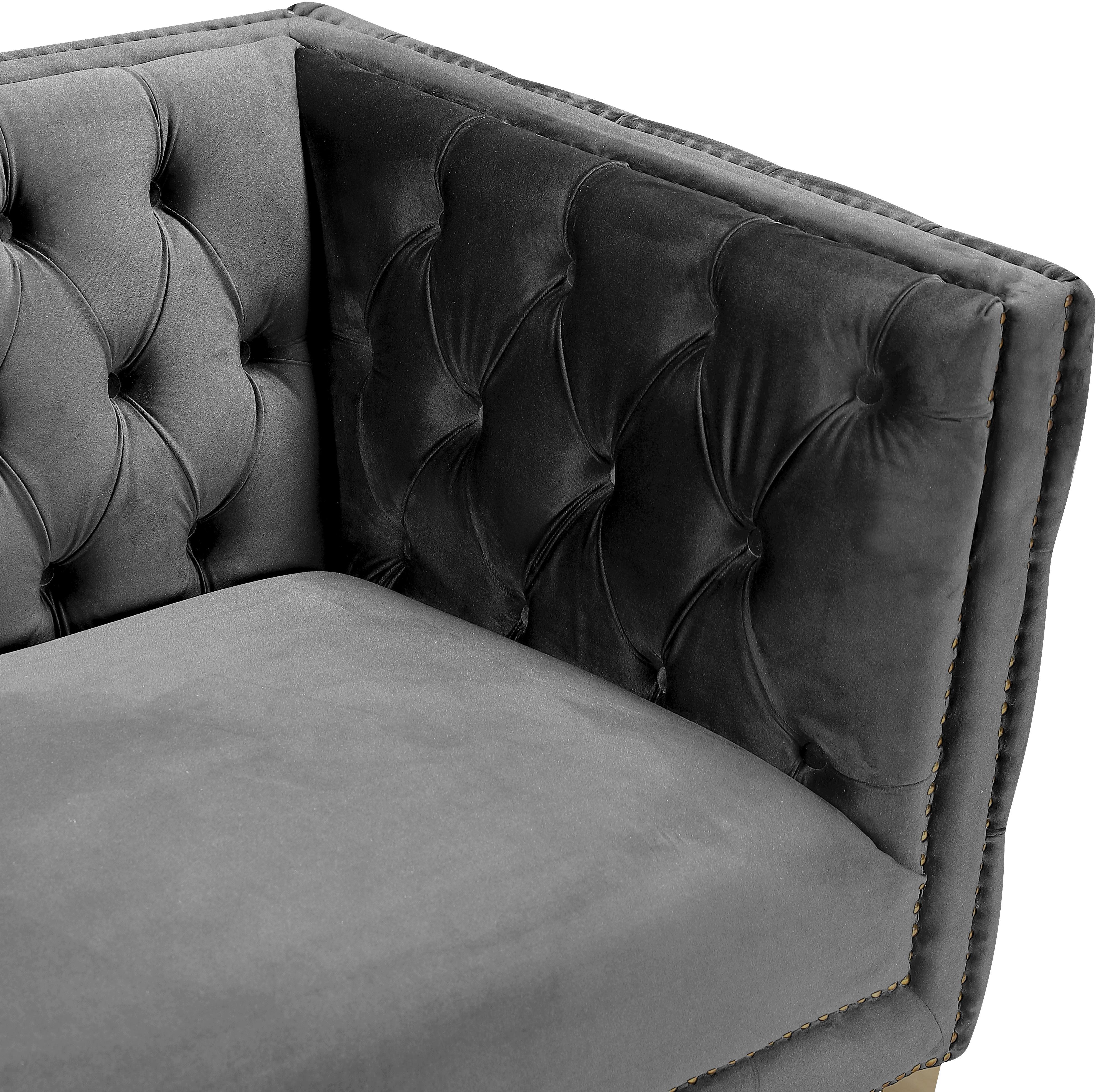 Michelle Grey Velvet Sofa - Luxury Home Furniture (MI)