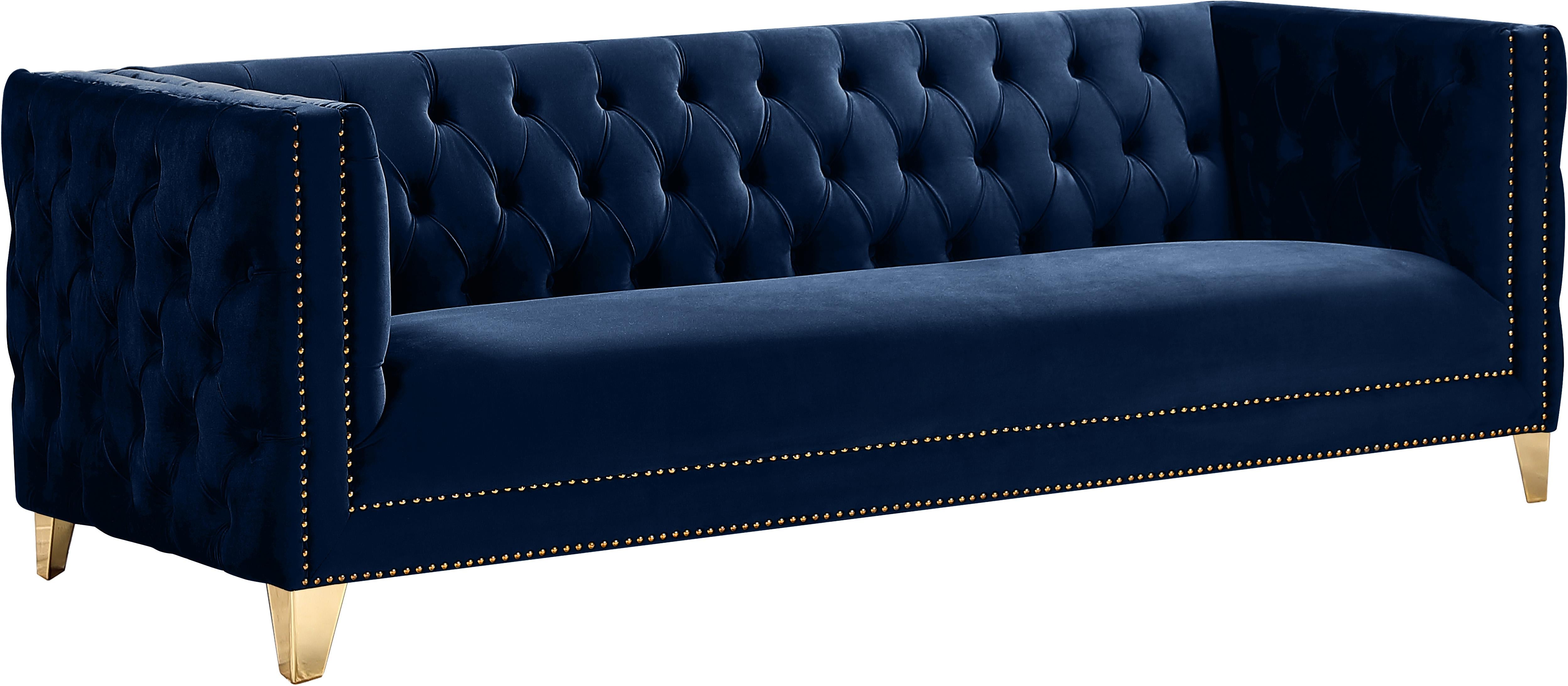Michelle Navy Velvet Sofa - Luxury Home Furniture (MI)