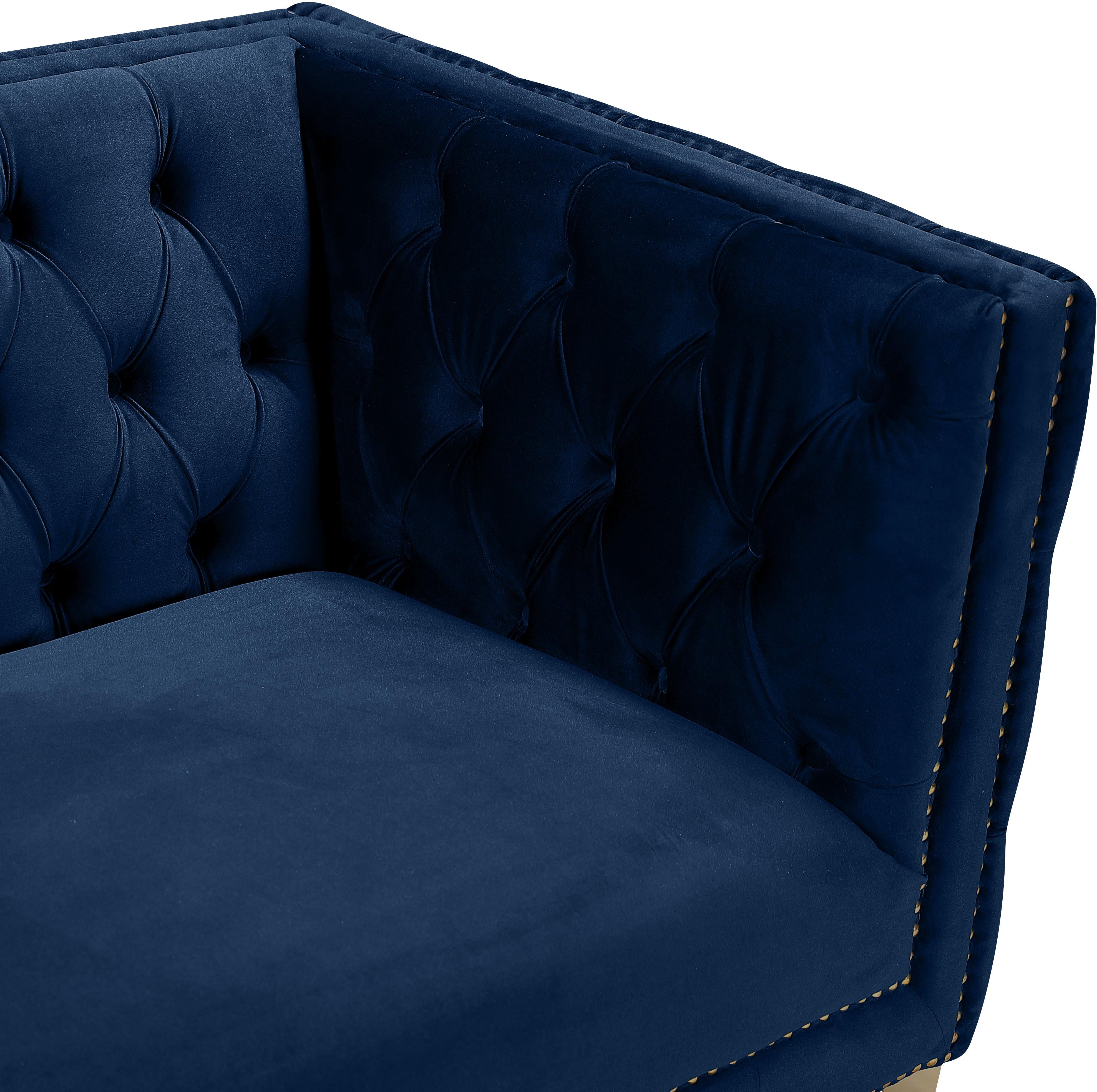 Michelle Navy Velvet Sofa - Luxury Home Furniture (MI)