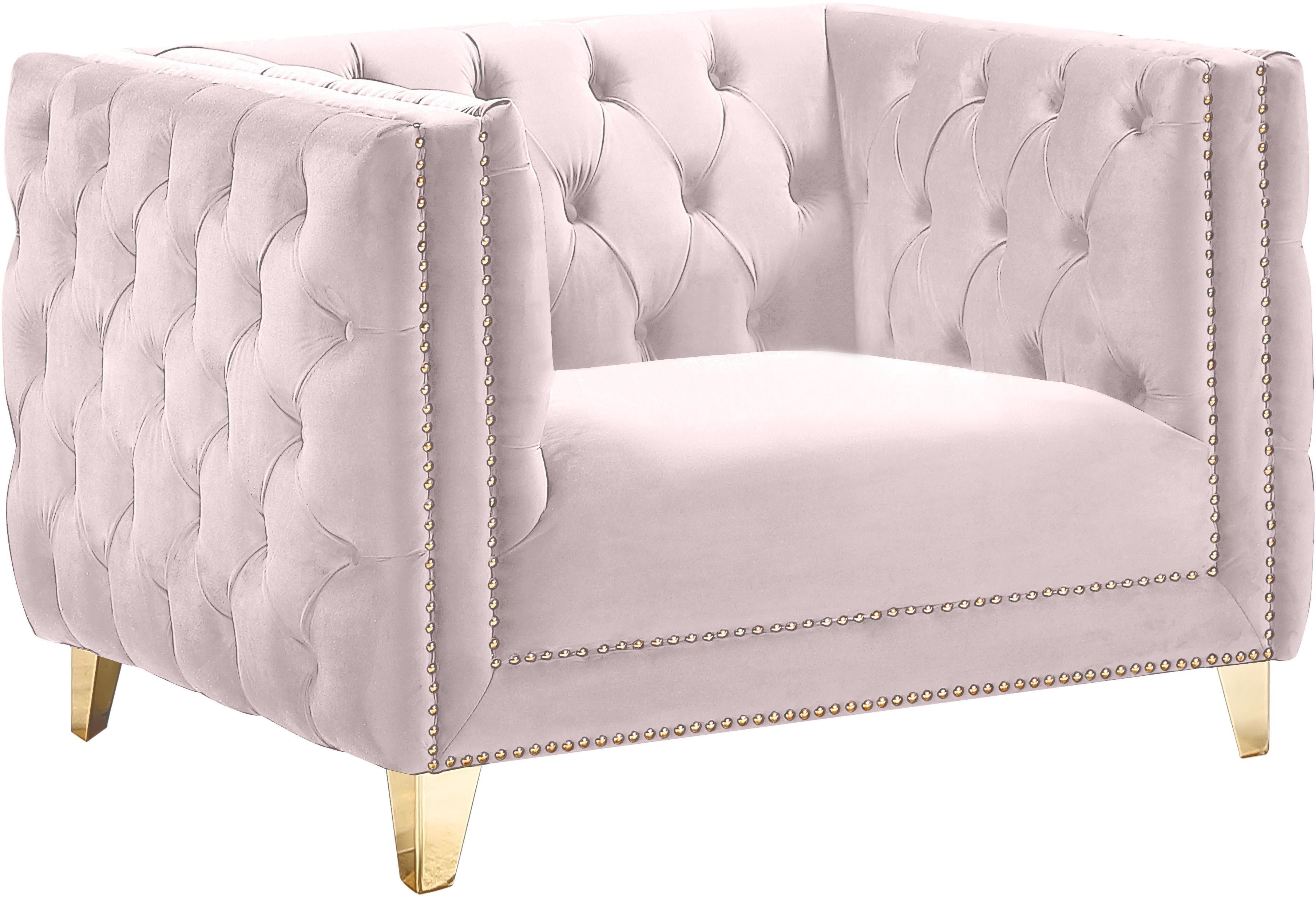 Michelle Pink Velvet Chair - Luxury Home Furniture (MI)