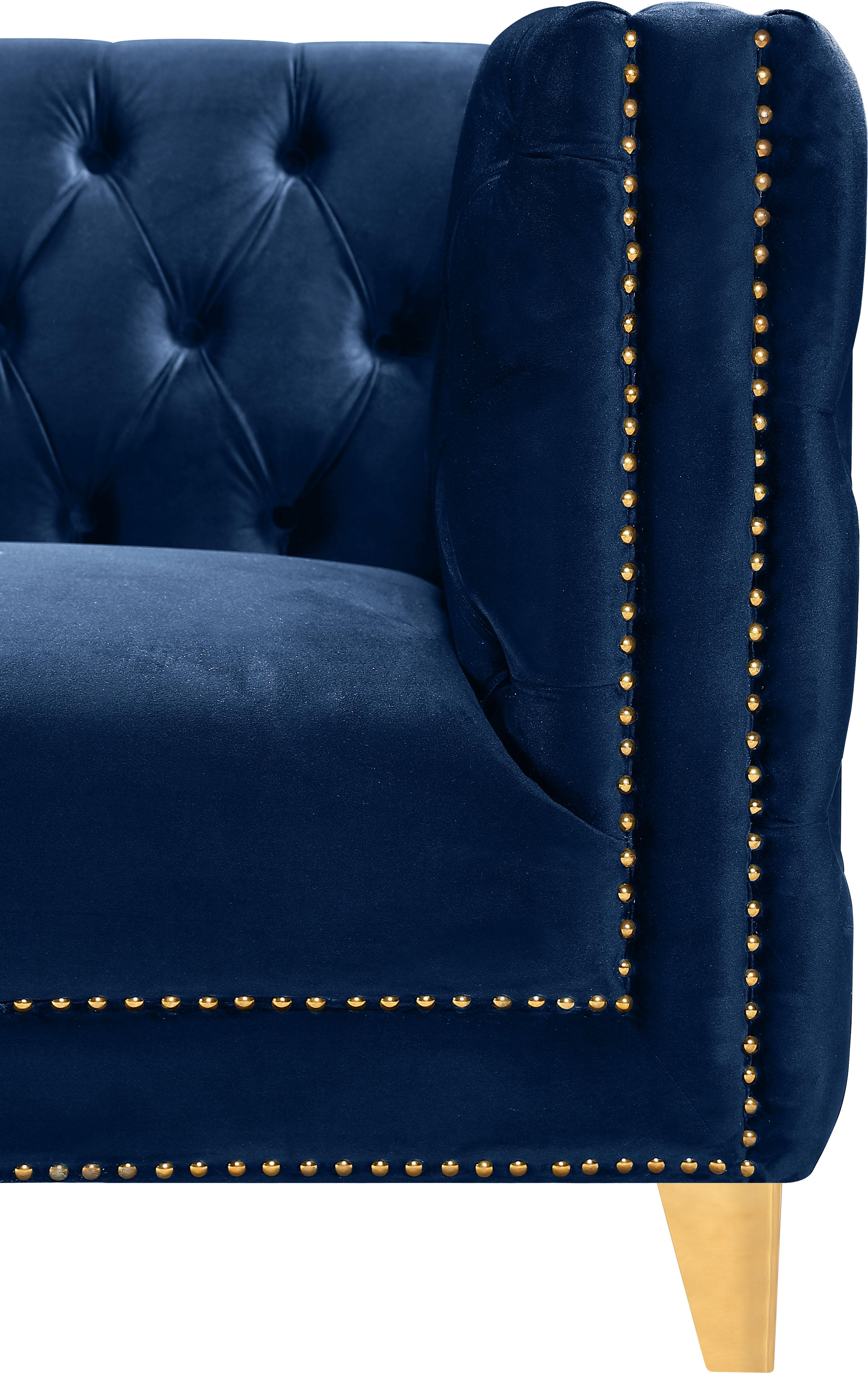 Michelle Navy Velvet Sofa - Luxury Home Furniture (MI)