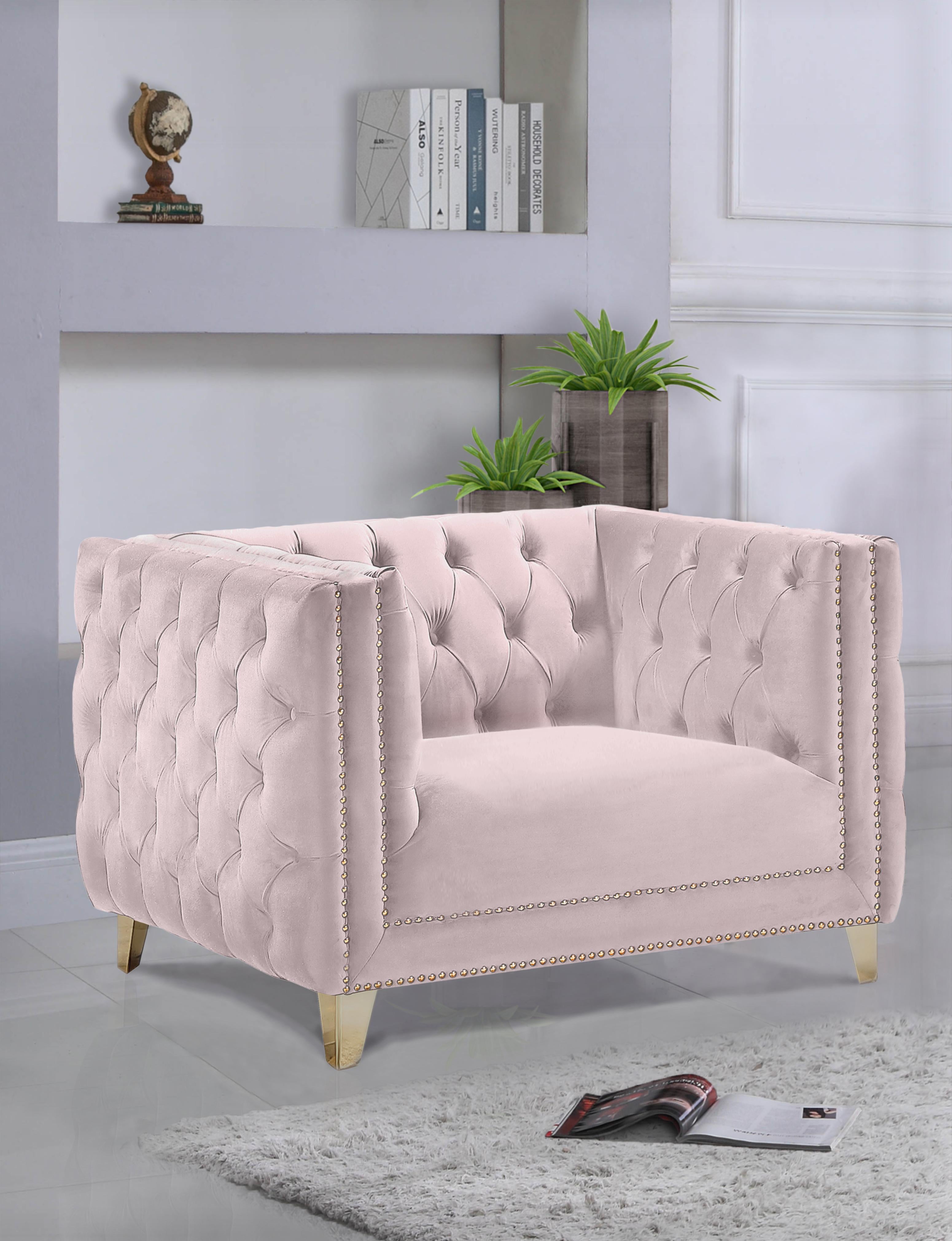 Michelle Pink Velvet Chair - Luxury Home Furniture (MI)