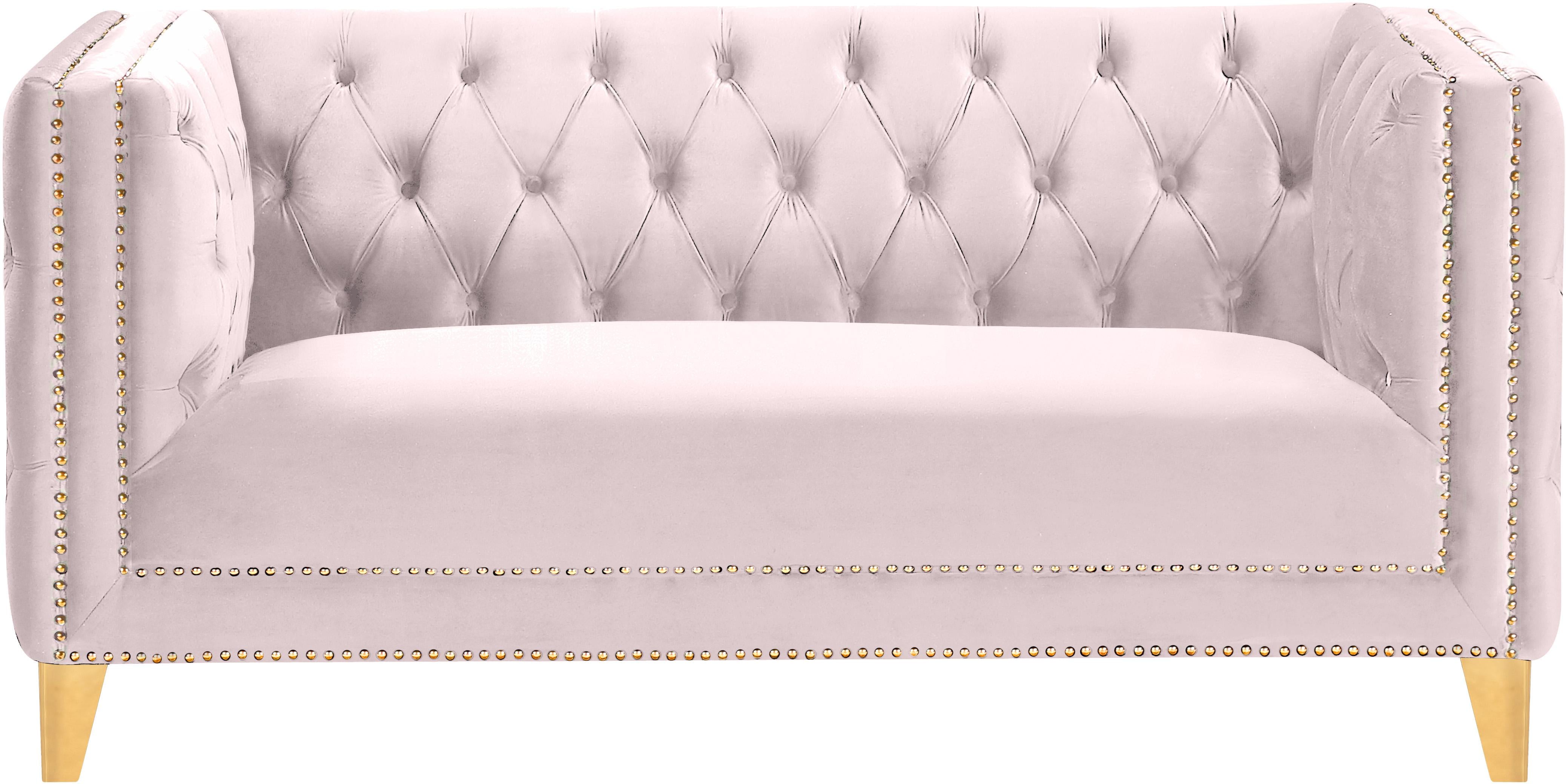 Michelle Pink Velvet Loveseat - Luxury Home Furniture (MI)