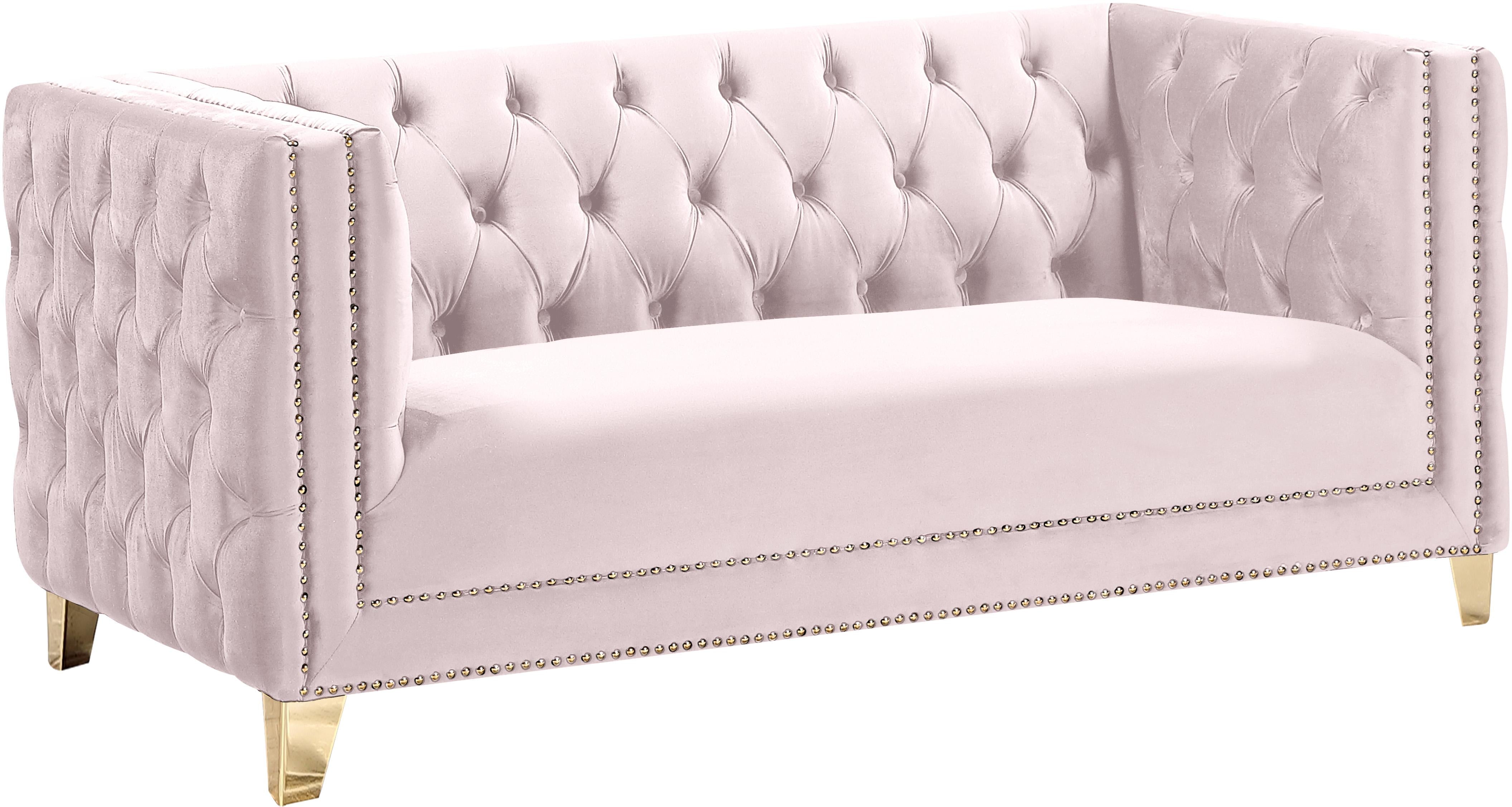 Michelle Pink Velvet Loveseat - Luxury Home Furniture (MI)