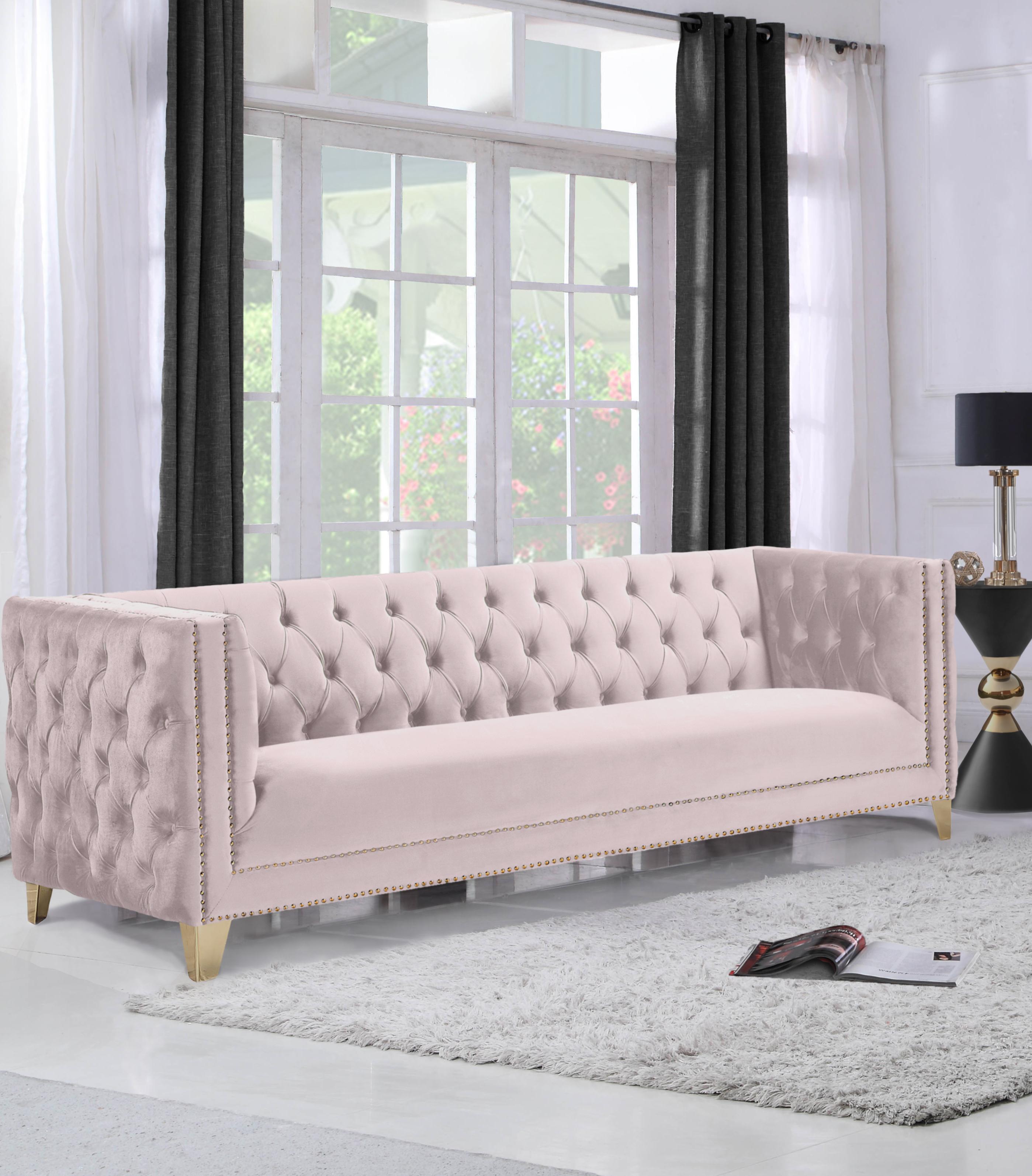 Michelle Pink Velvet Sofa - Luxury Home Furniture (MI)