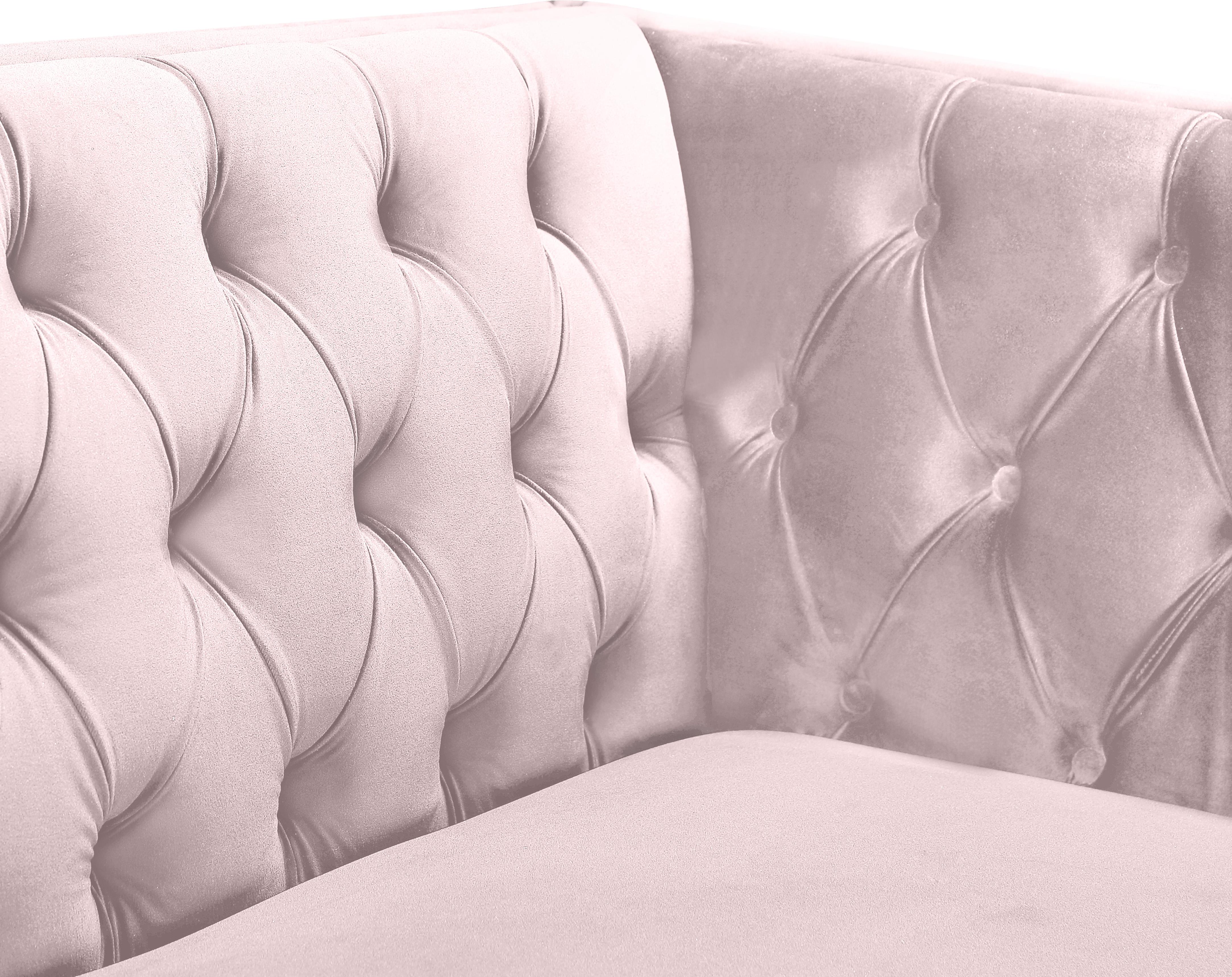 Michelle Pink Velvet Loveseat - Luxury Home Furniture (MI)