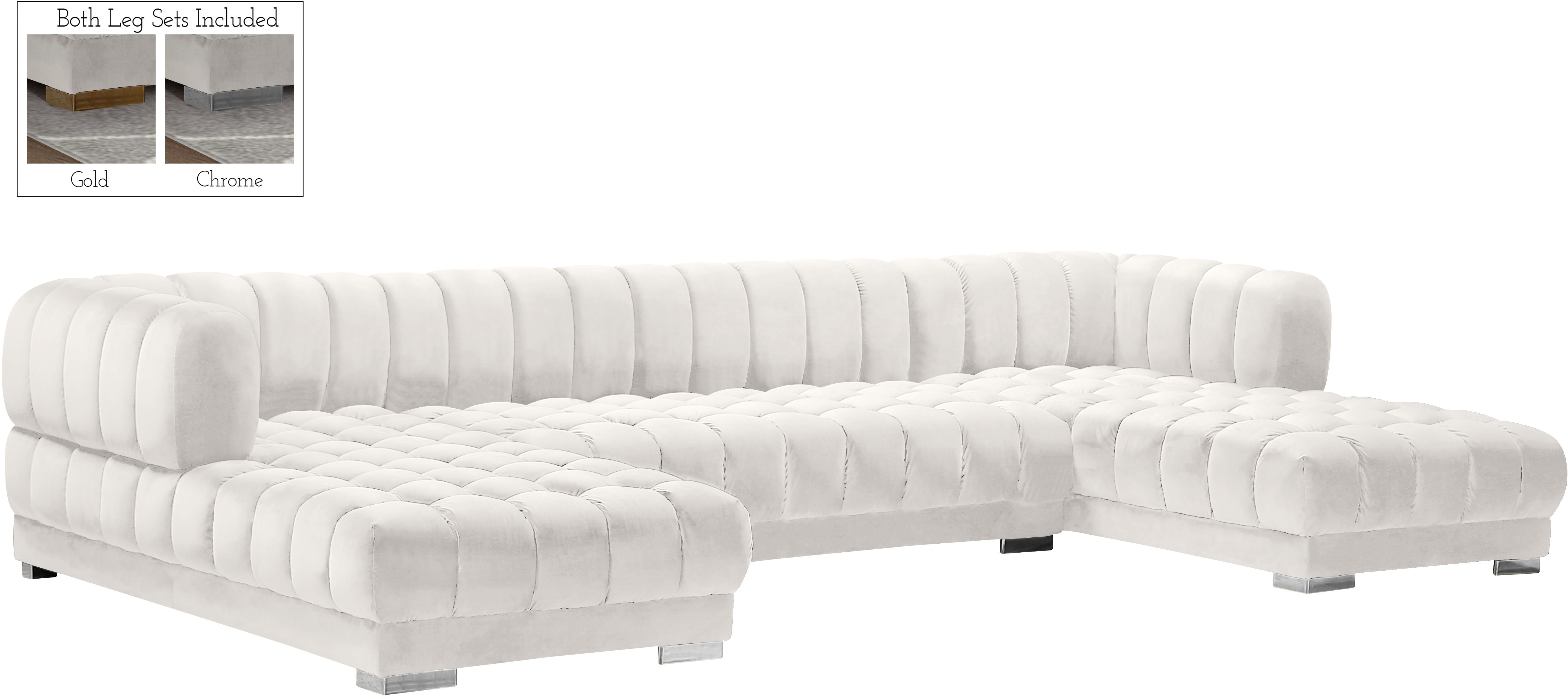 Gwen Cream Velvet 3pc. Sectional (3 Boxes) - Luxury Home Furniture (MI)