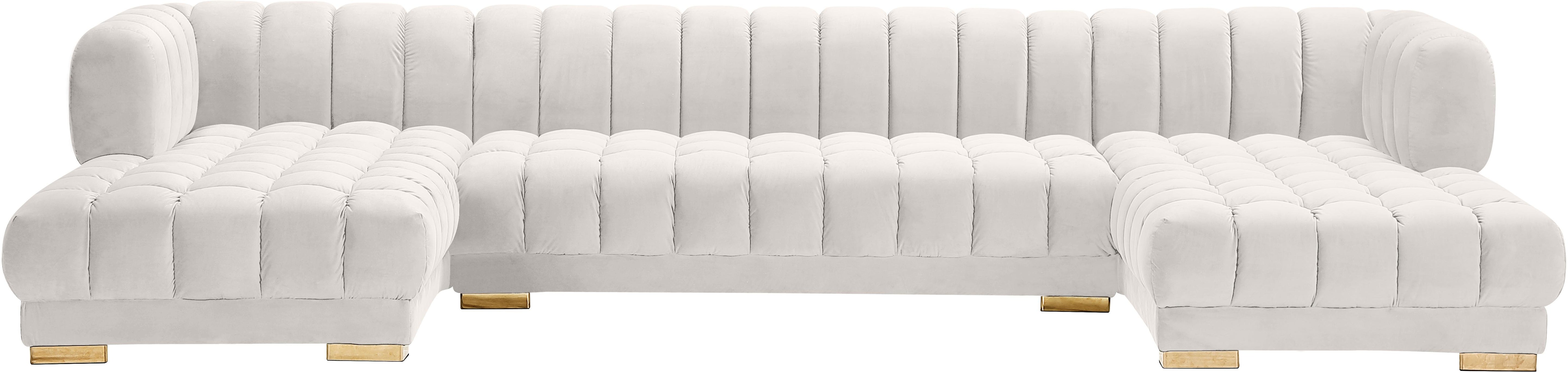 Gwen Cream Velvet 3pc. Sectional (3 Boxes) - Luxury Home Furniture (MI)