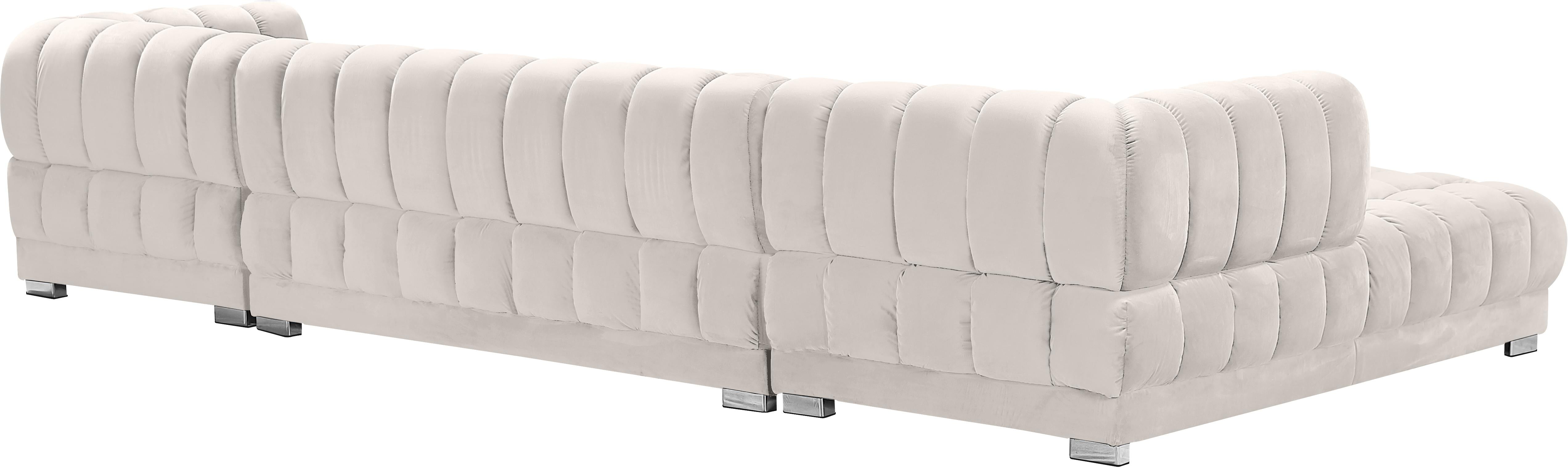 Gwen Cream Velvet 3pc. Sectional (3 Boxes) - Luxury Home Furniture (MI)
