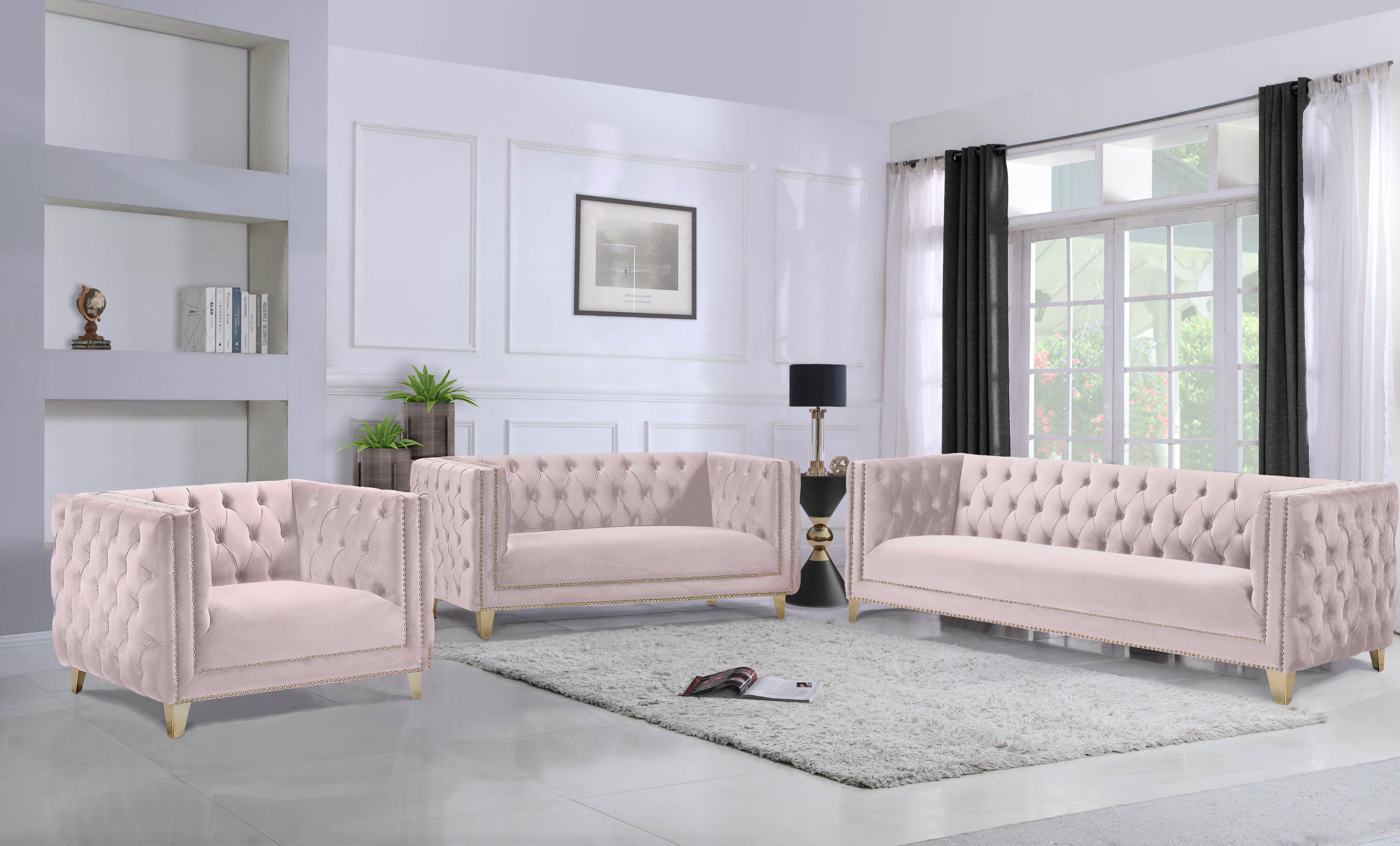 Michelle Pink Velvet Chair - Luxury Home Furniture (MI)