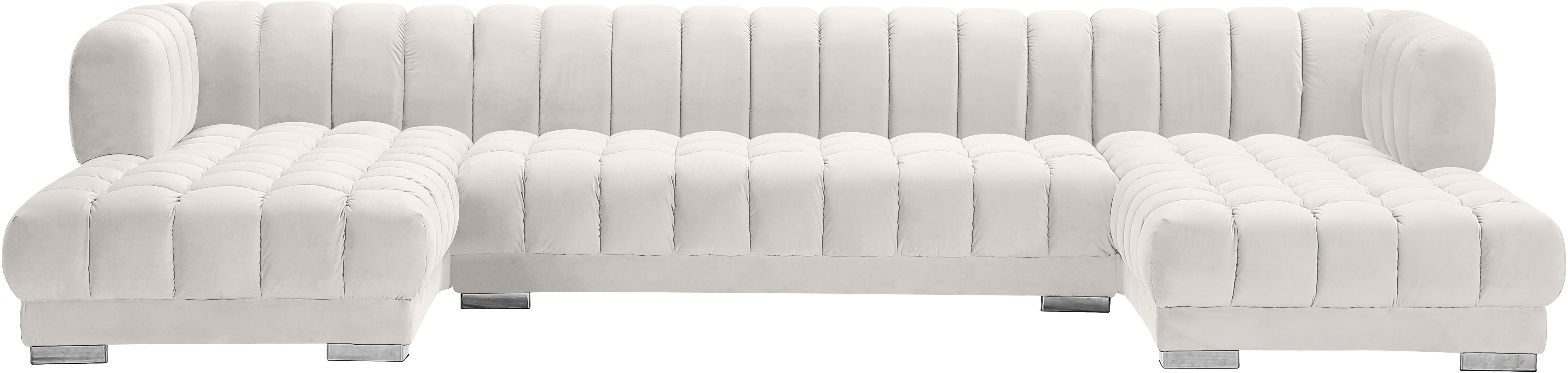 Gwen Cream Velvet 3pc. Sectional (3 Boxes) - Luxury Home Furniture (MI)